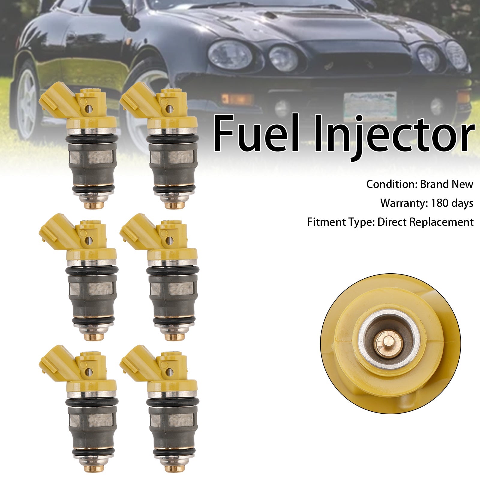 6PCS Fuel Injector 1001-87091 Fit Denso 650CC Fit Toyota Supra JZA80 2JZGTE 2JZ