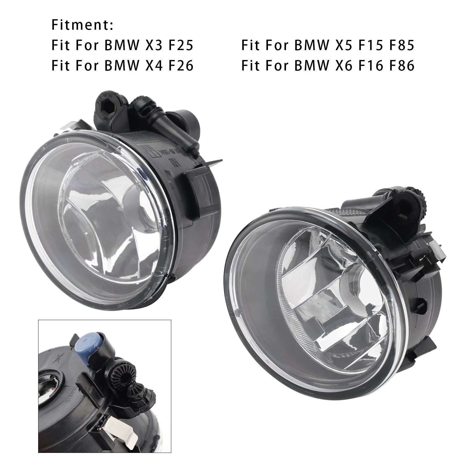 Pair Front Fog Light Lamps Without Bulbs For  BMW X3 X4 X5 X6 63177238787