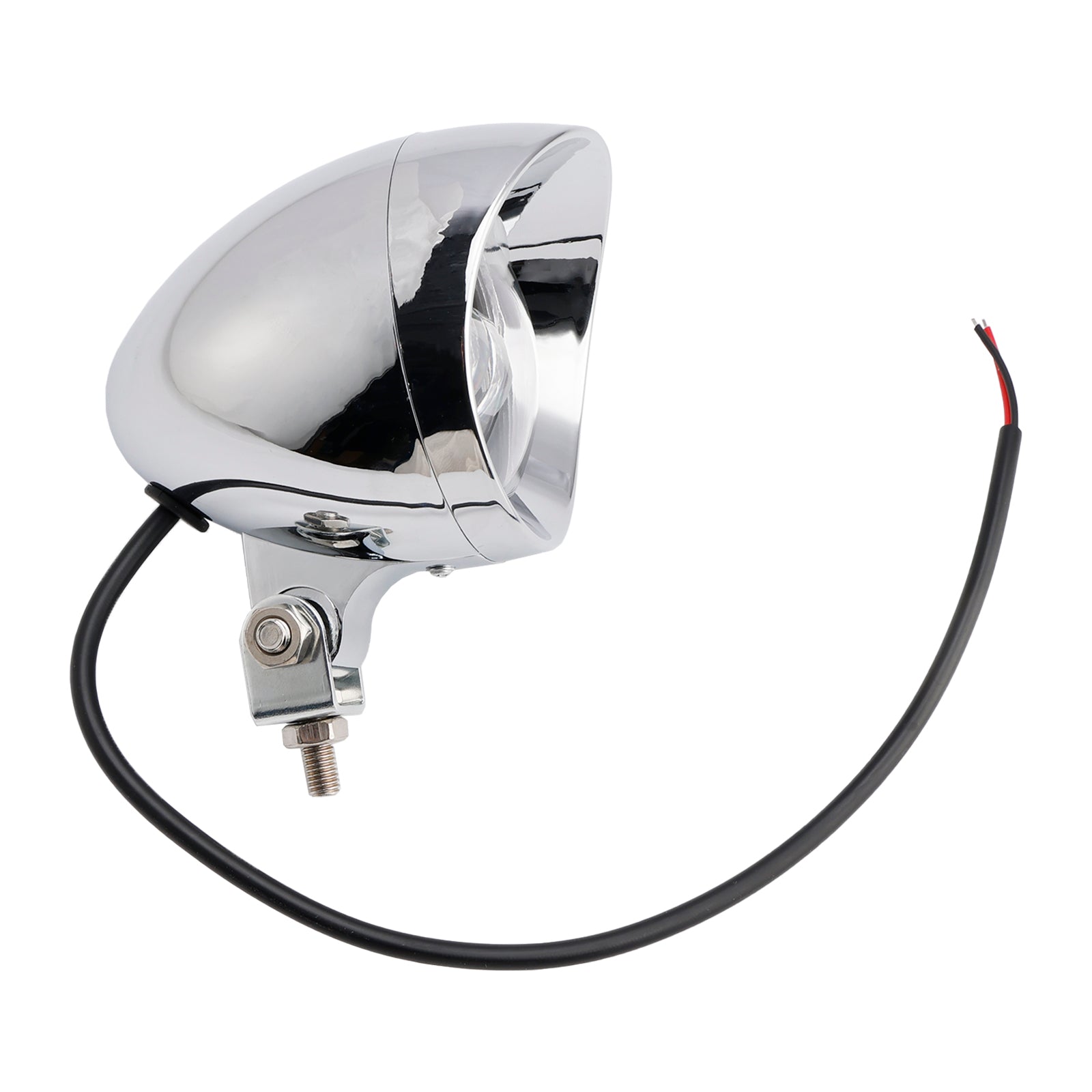 Motorcycle Beam Headlight Fog Lamp Custom Chrome Fits For Racer Bobber Chopper