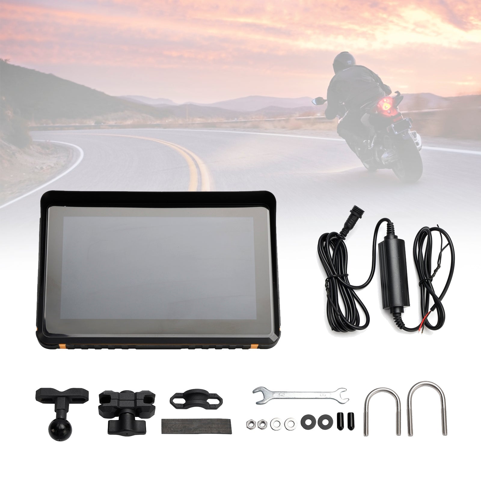 Wireless Gps Carplay 1080P Recorder 7" Universal For Scooter Motorcycles