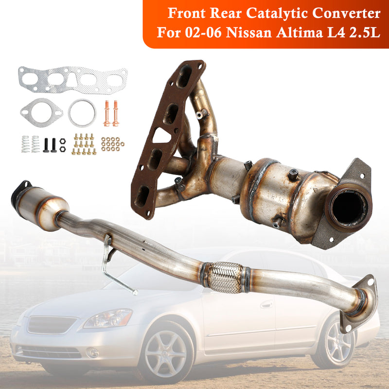 Pair Front Rear Catalytic Converter For 02-06 Nissan Altima 2.5L Direct Fit