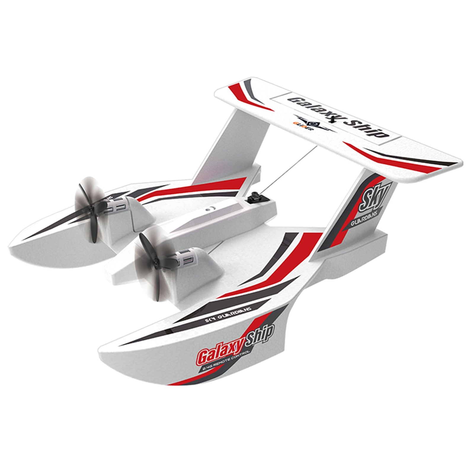 RC Plane For Water Land & Air Aircraft 3Ch Remote With 2 Batteries 2.4Ghz Red