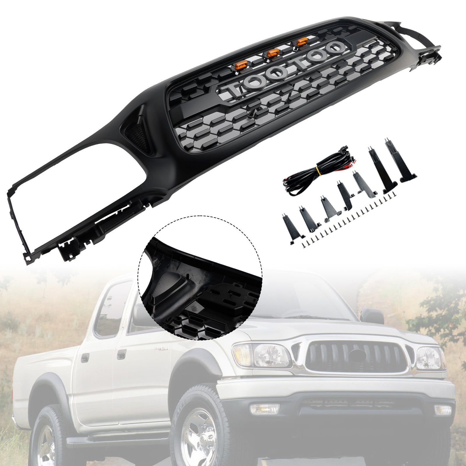 2001-2004 Toyota Tacoma TRD PRO Honeycomb Front Bumper Grille Grill