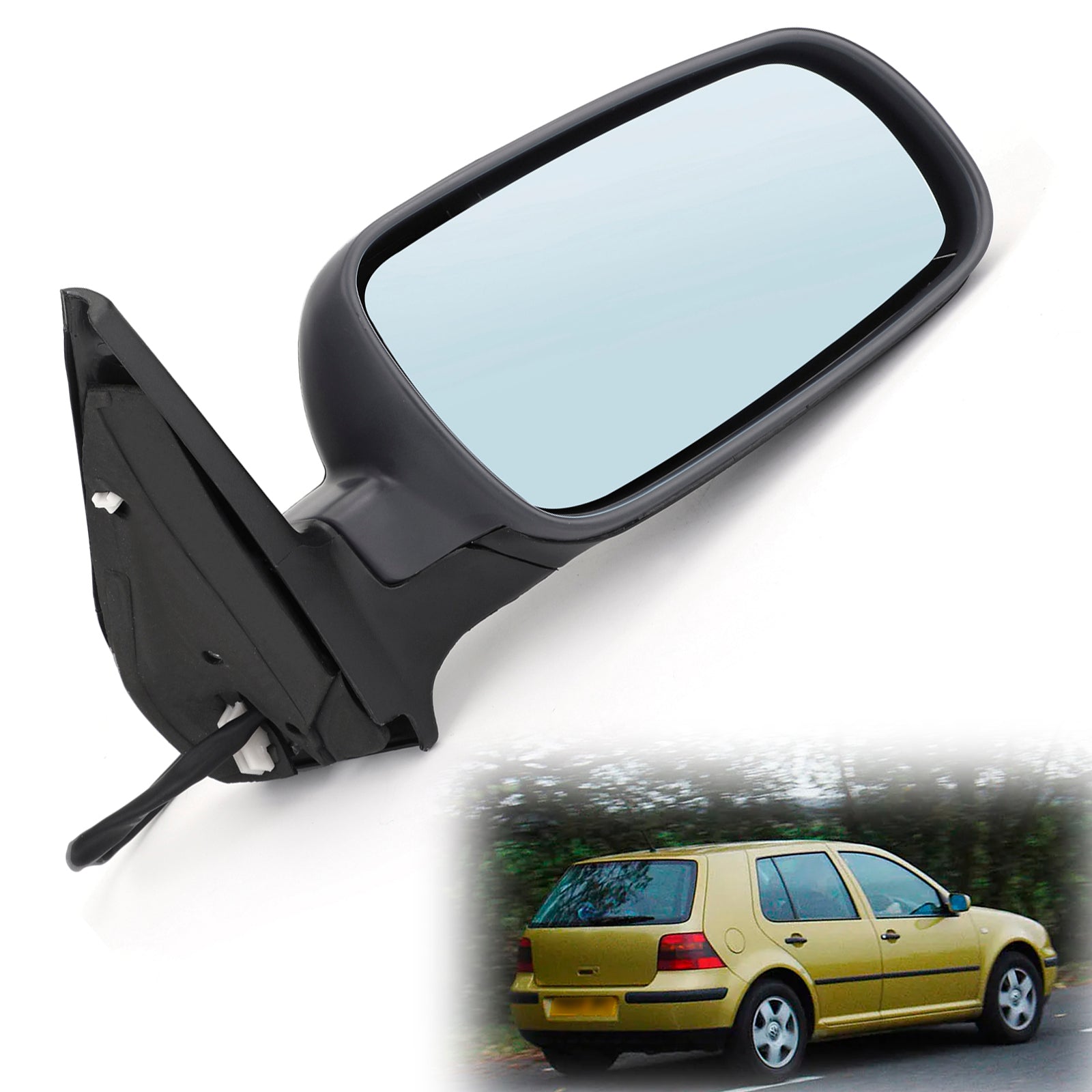 Right Hand Side Door Wing Mirror Heated Electric Primed For VW Golf Mk4 97-04