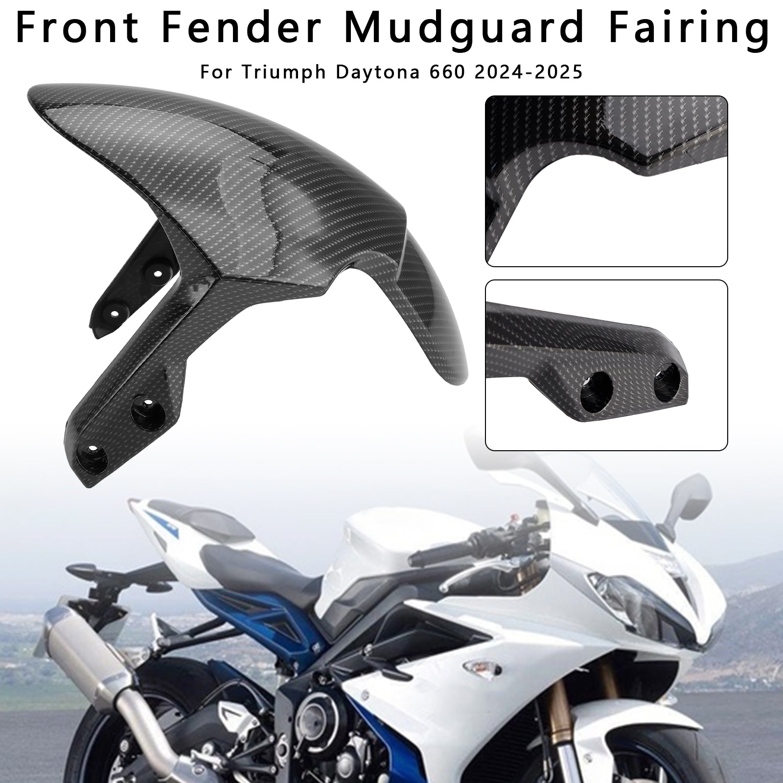2024-2025 Daytona 660 Front Fender Mudguard Fairing Cowl