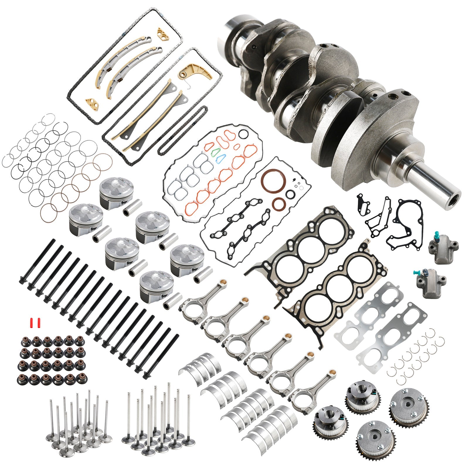 2013-2019 Hyundai Santa Fe 3.3L G6DH 3.3L Engine Rebuild Overhaul Kit w/ Crankshaft Rods Timing