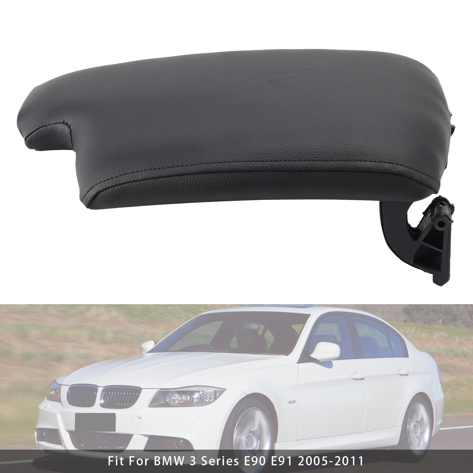 Black Leather Armrest Centre Console Lid For BMW E90 E91 E92 E93 51169134486