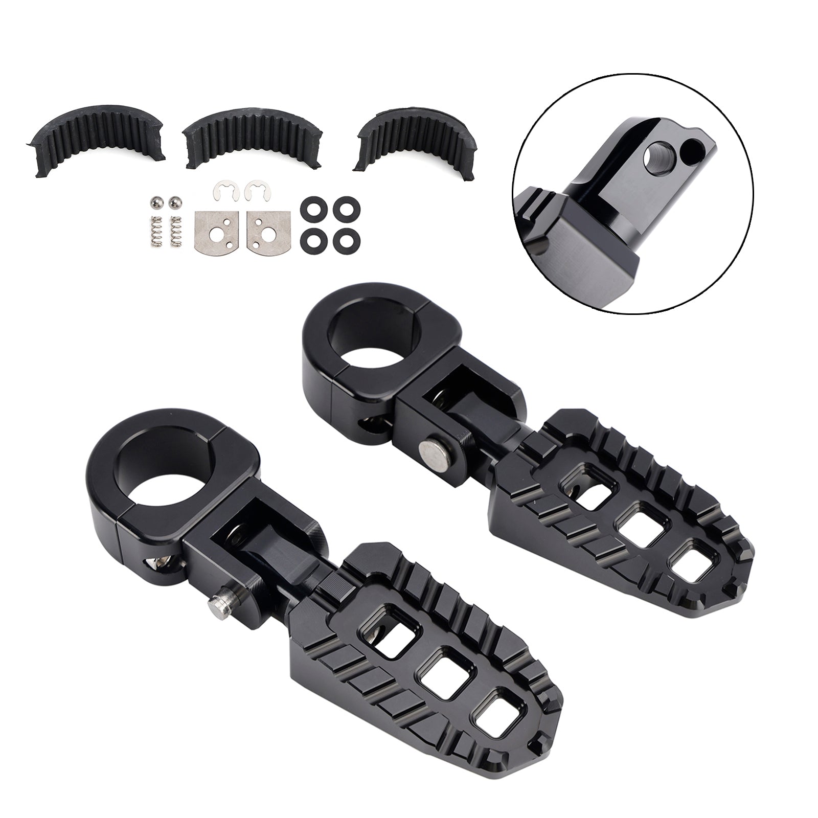 Universal Front Footrests Foot Pegs fit for motorcycle with 1.25" bars