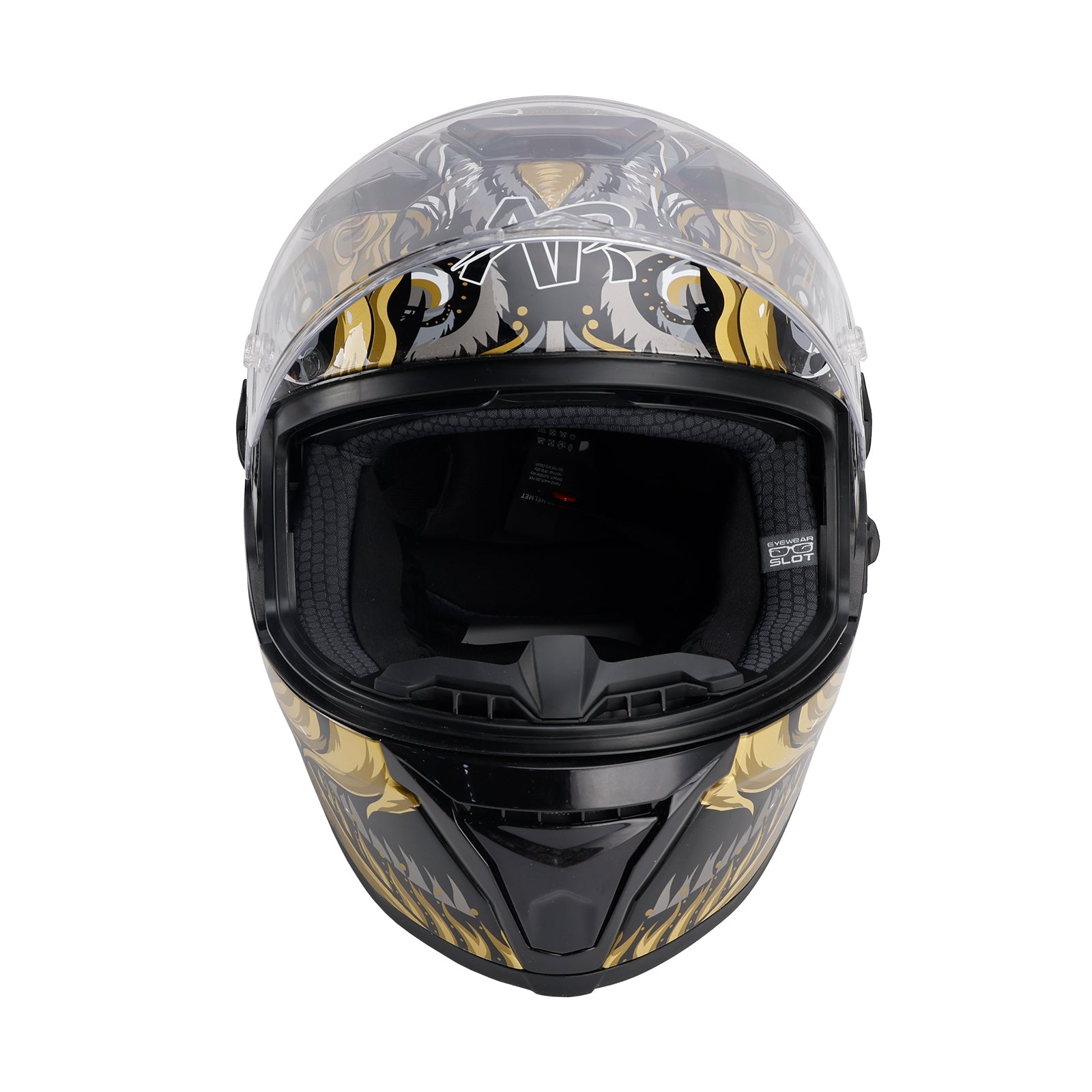 DOT Motorcycle Helmet Adult Street Full Face Black gold