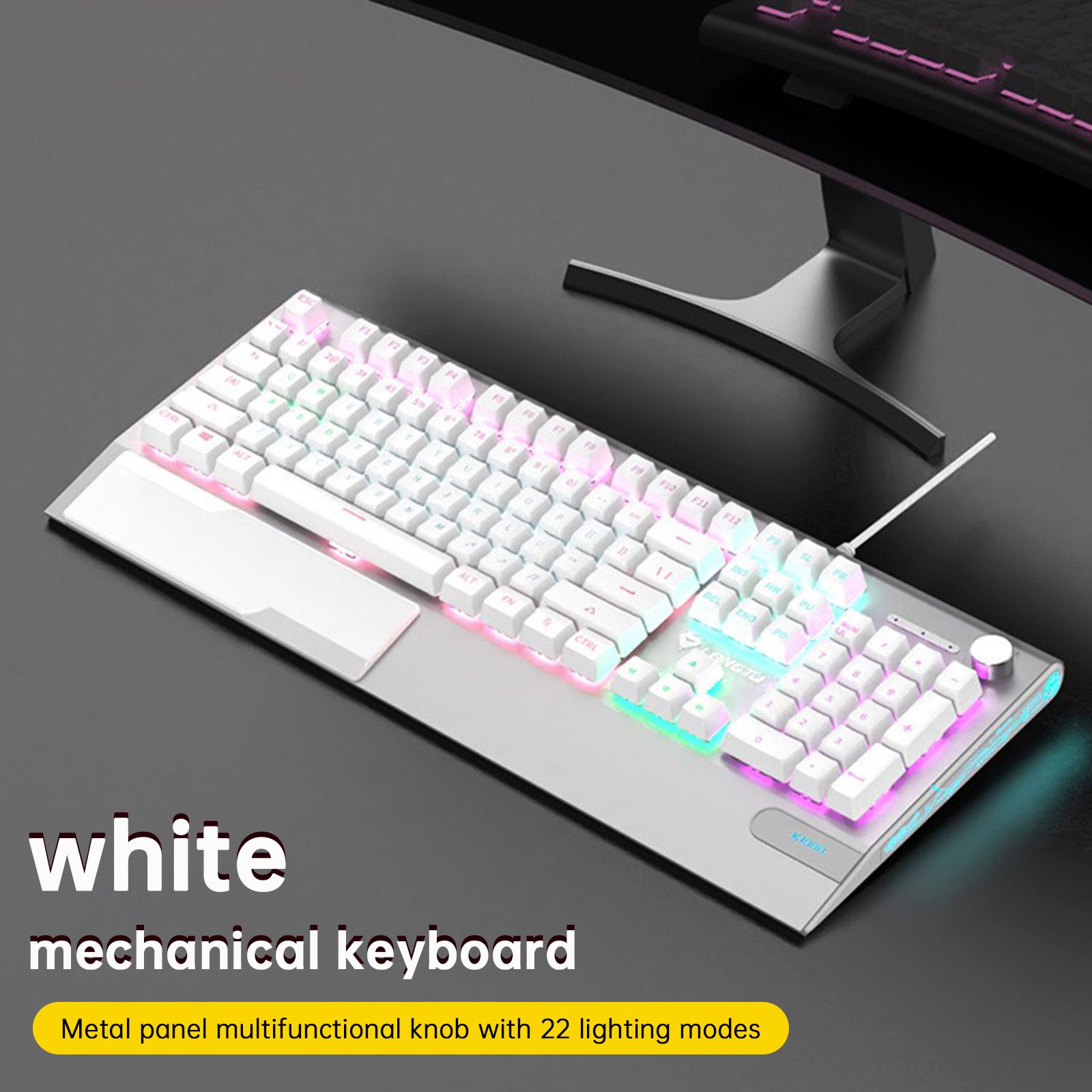 K1000 Mechanical Keyboard Wired 104key Red Switches for PC Chroma RGB Wrist Rest