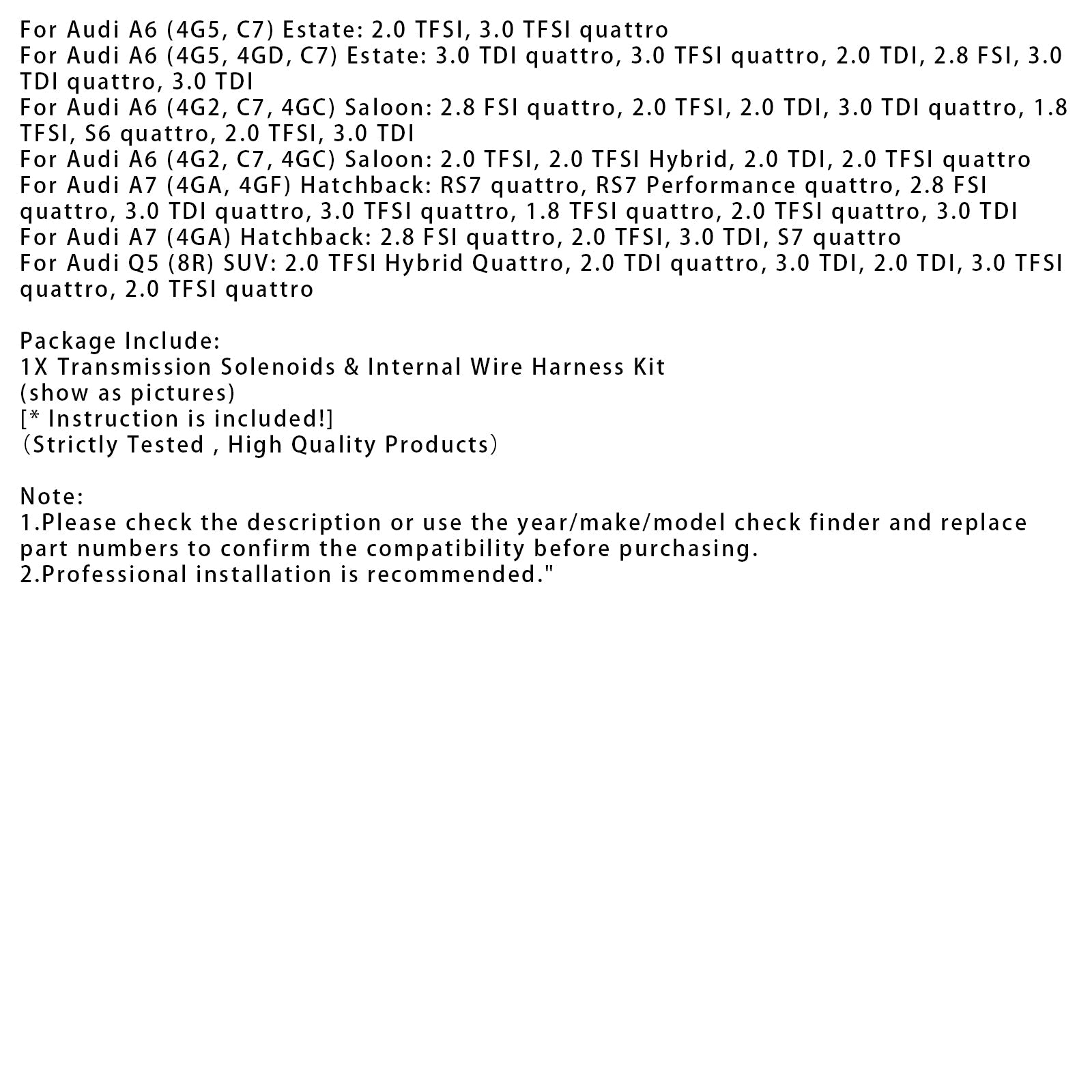 Audi A4 All Road (8KH, B8) Estate 0B5 Mechatronics Repair Board Transmission Harness Kit