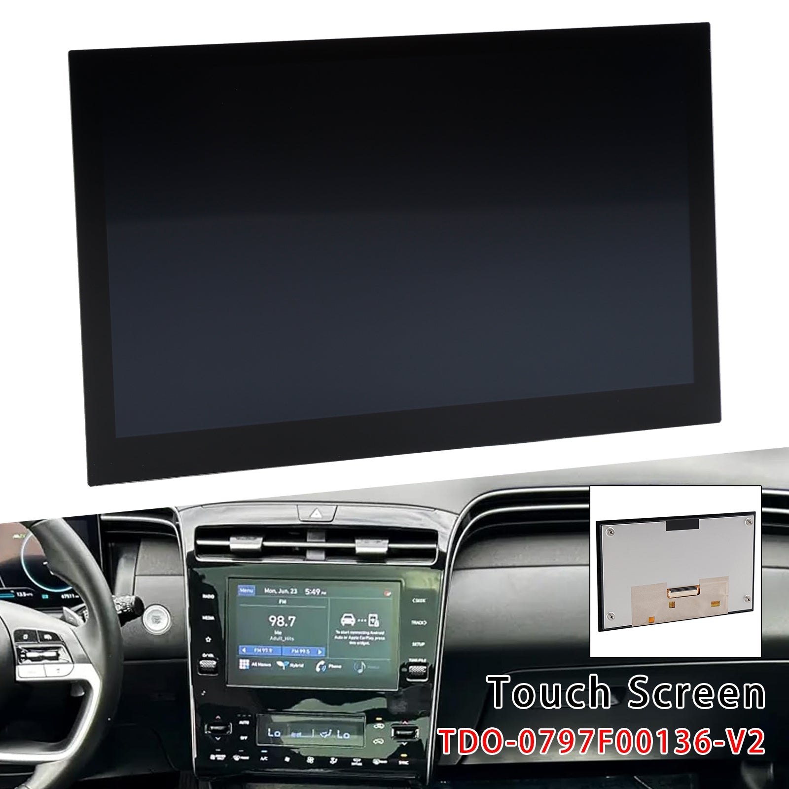 8" LCD Touch Screen Digitizer For Hyundai Tucson Santa Verna Solaris 2021-2023