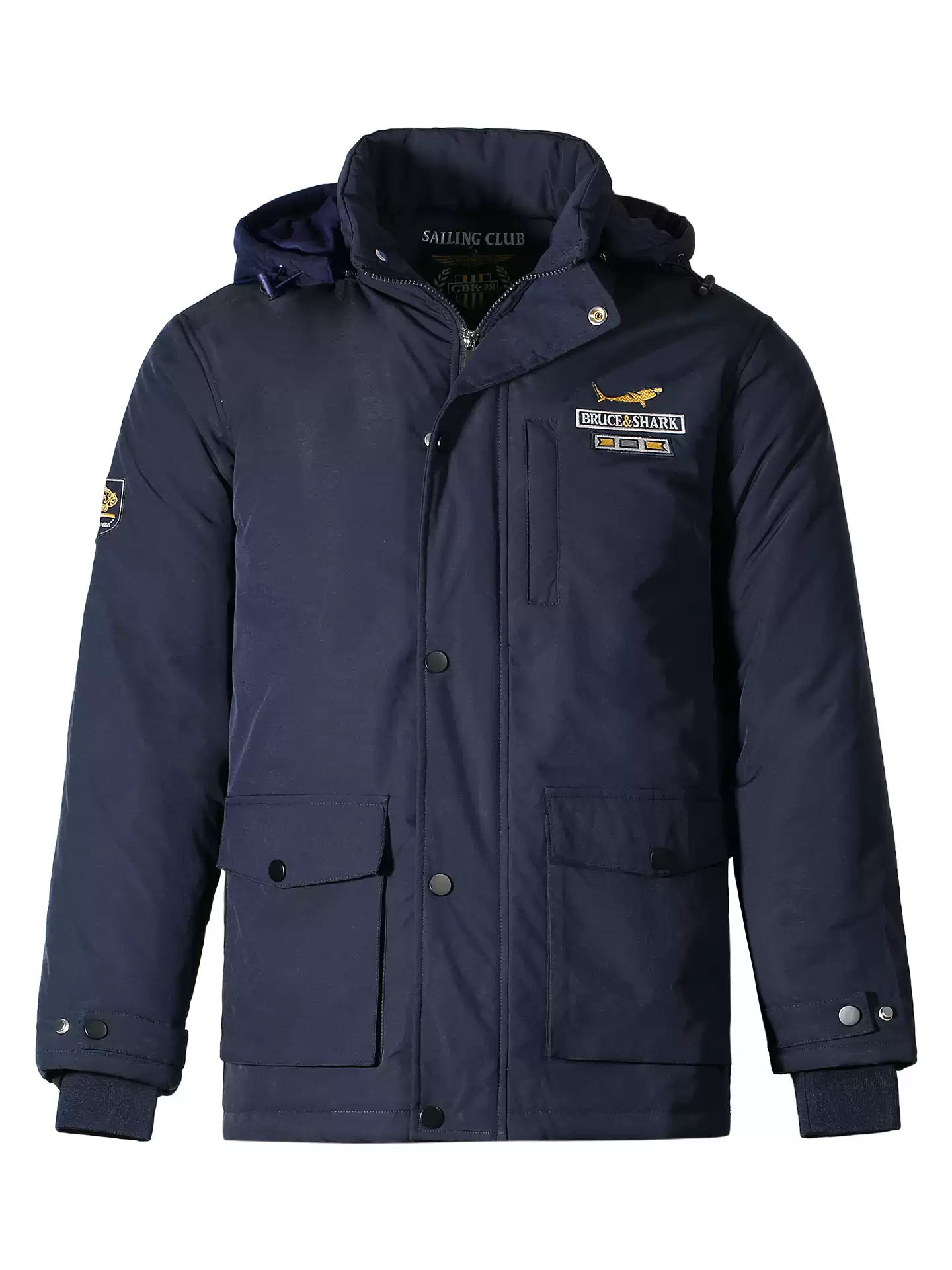 Bruce & Shark jacket Autumn and winter new men's thick cotton trendy brand embroidered loose cardigan coat plus size cotton jacket