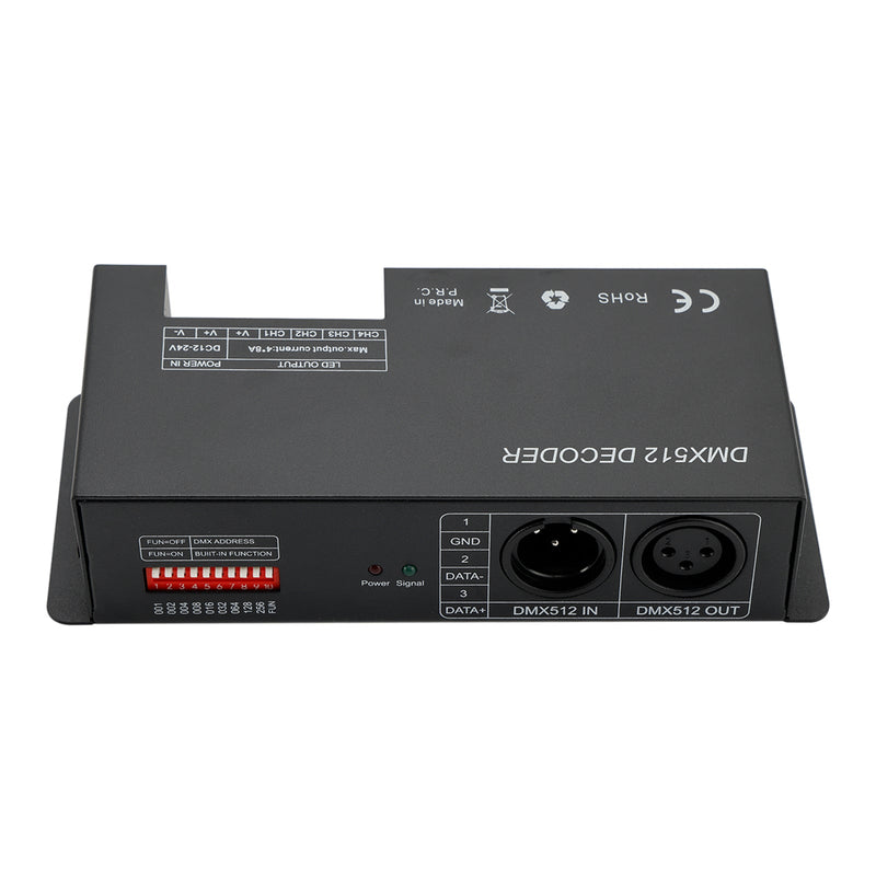 4 Channel DMX 512 Decoder RGBW PWM Dimmer Driver LED Strip Light Controller