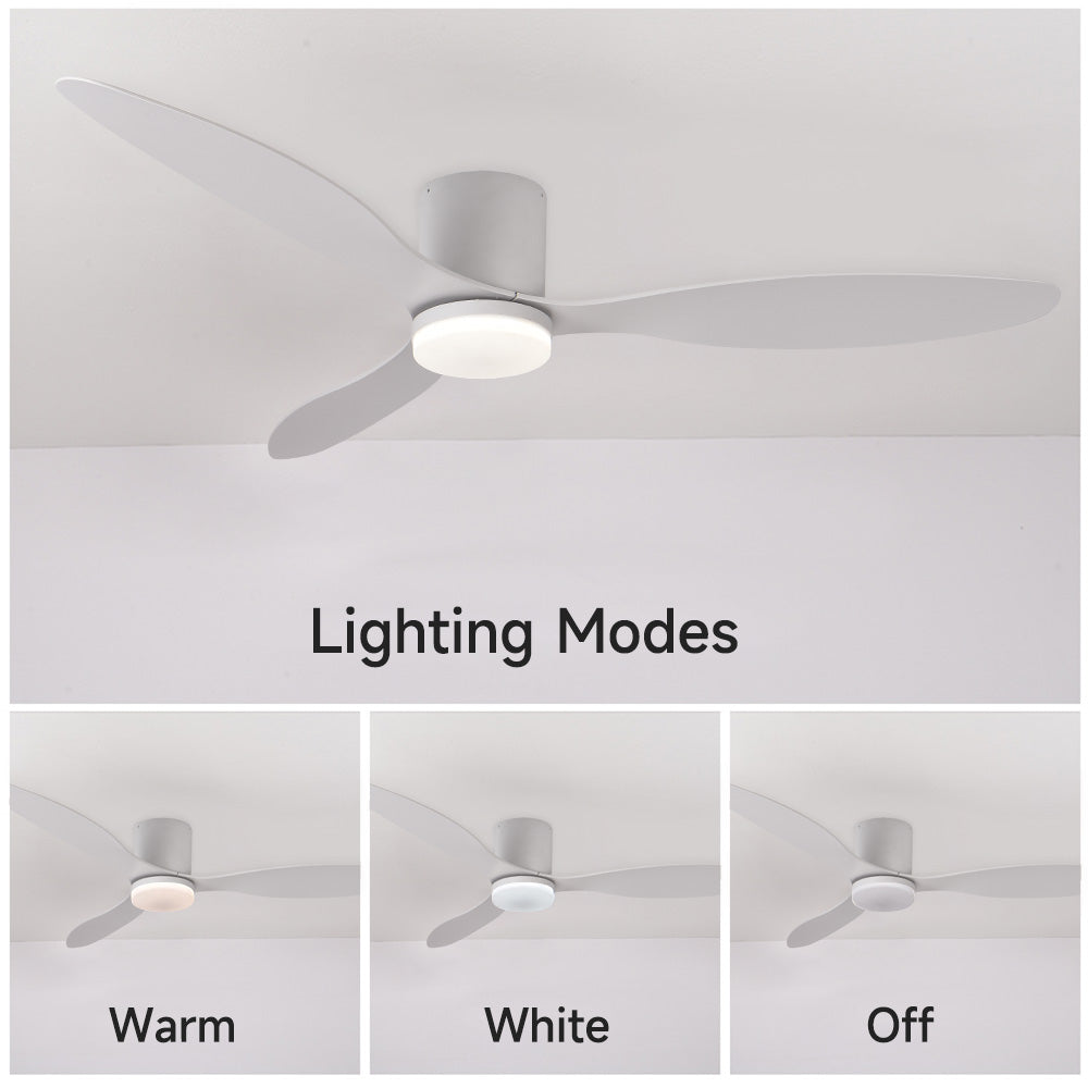 52" Profile Ceiling Fans with Lights Remote/App Control Dimmable LED DC Motor