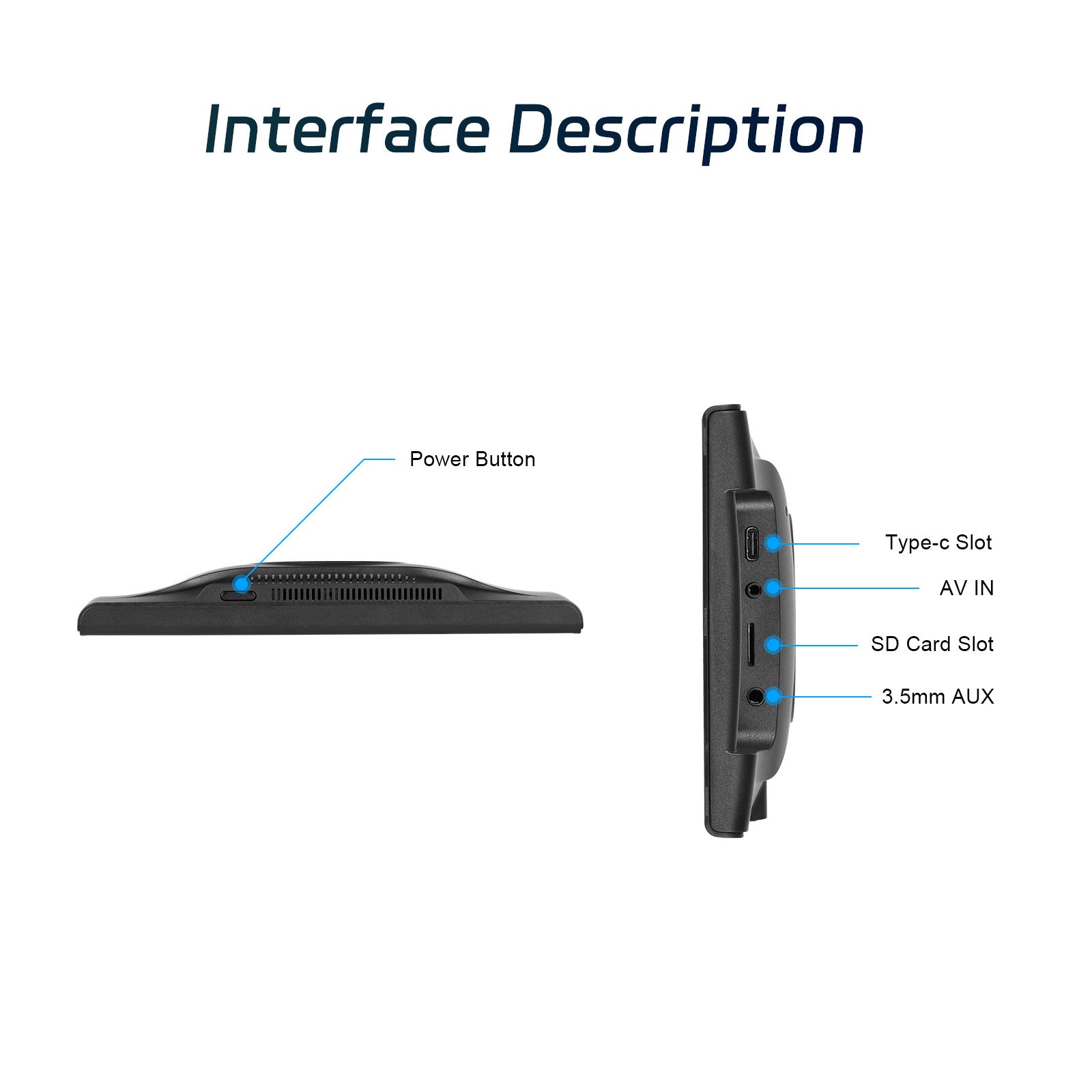 7-inch Full Touch Screen Apple CarPlay Horizontal Vertical Switching 12 LED Camera