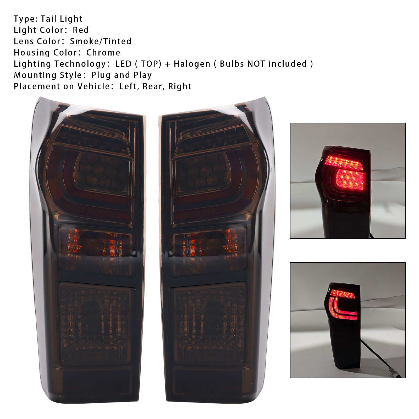Pair LED Tail Light Rear Back Lamp For ISUZU D-MAX DMAX 2012-2019