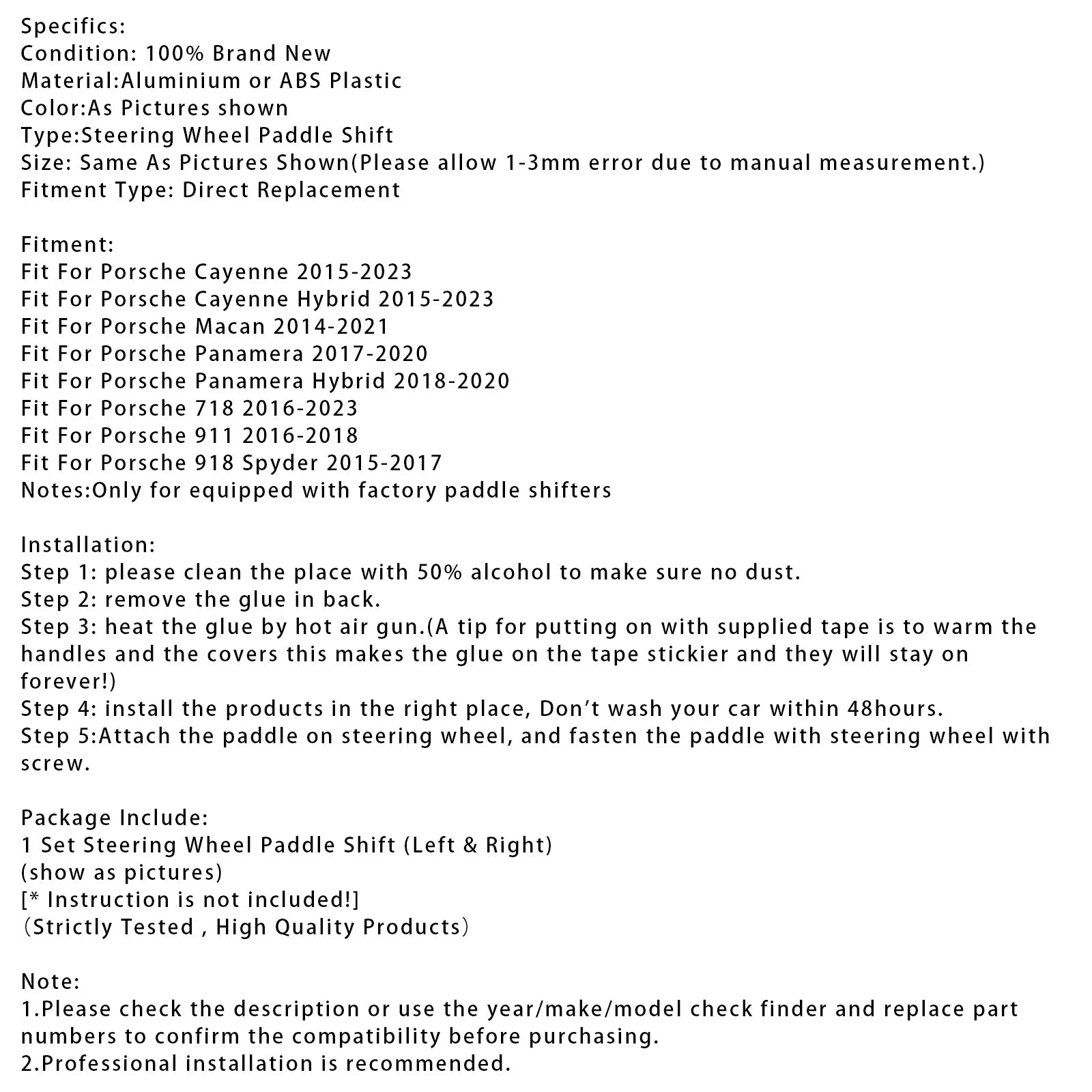 Steering Wheel Paddle Shifter For Porsche Cayenne Macan
