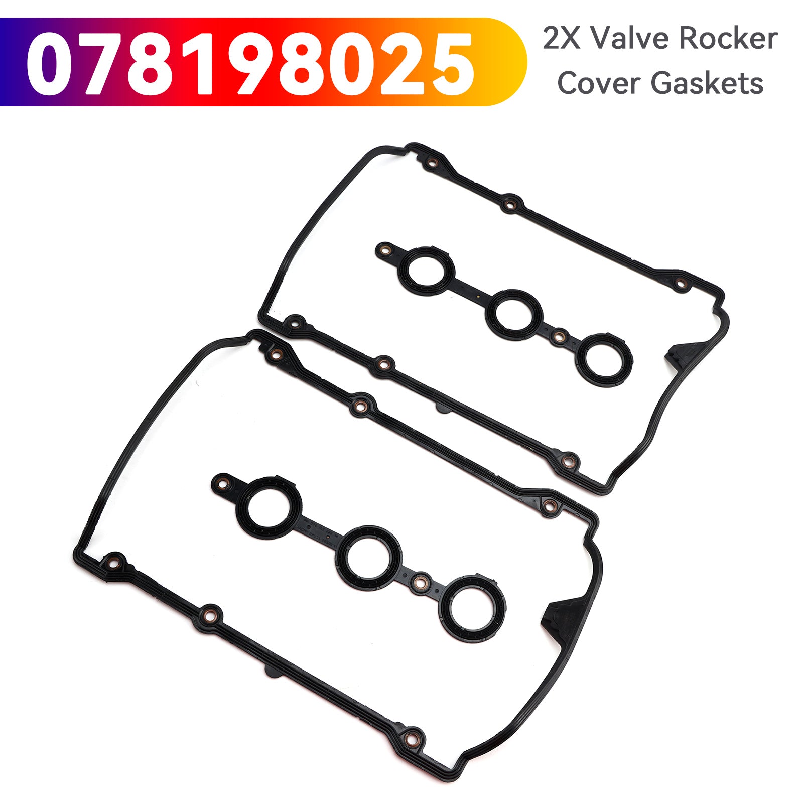 2X Valve Rocker Cover Gaskets for VW Passat 2.8 2.7 2.4 Petrol 078198025