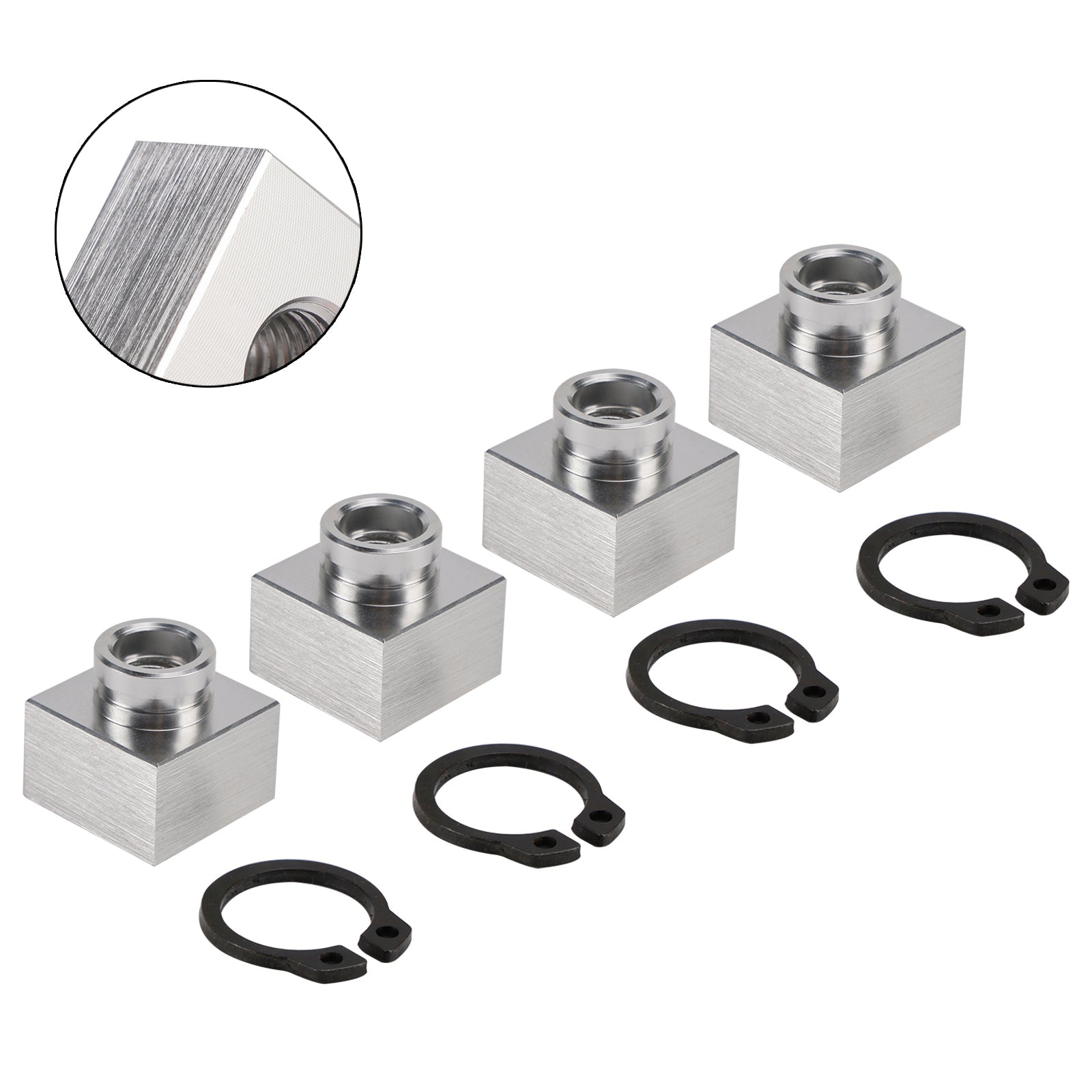 4X Set Snowmobile Trailer Insert Nut & Snap Ring 04414 03400 For Triton Xt & Lt