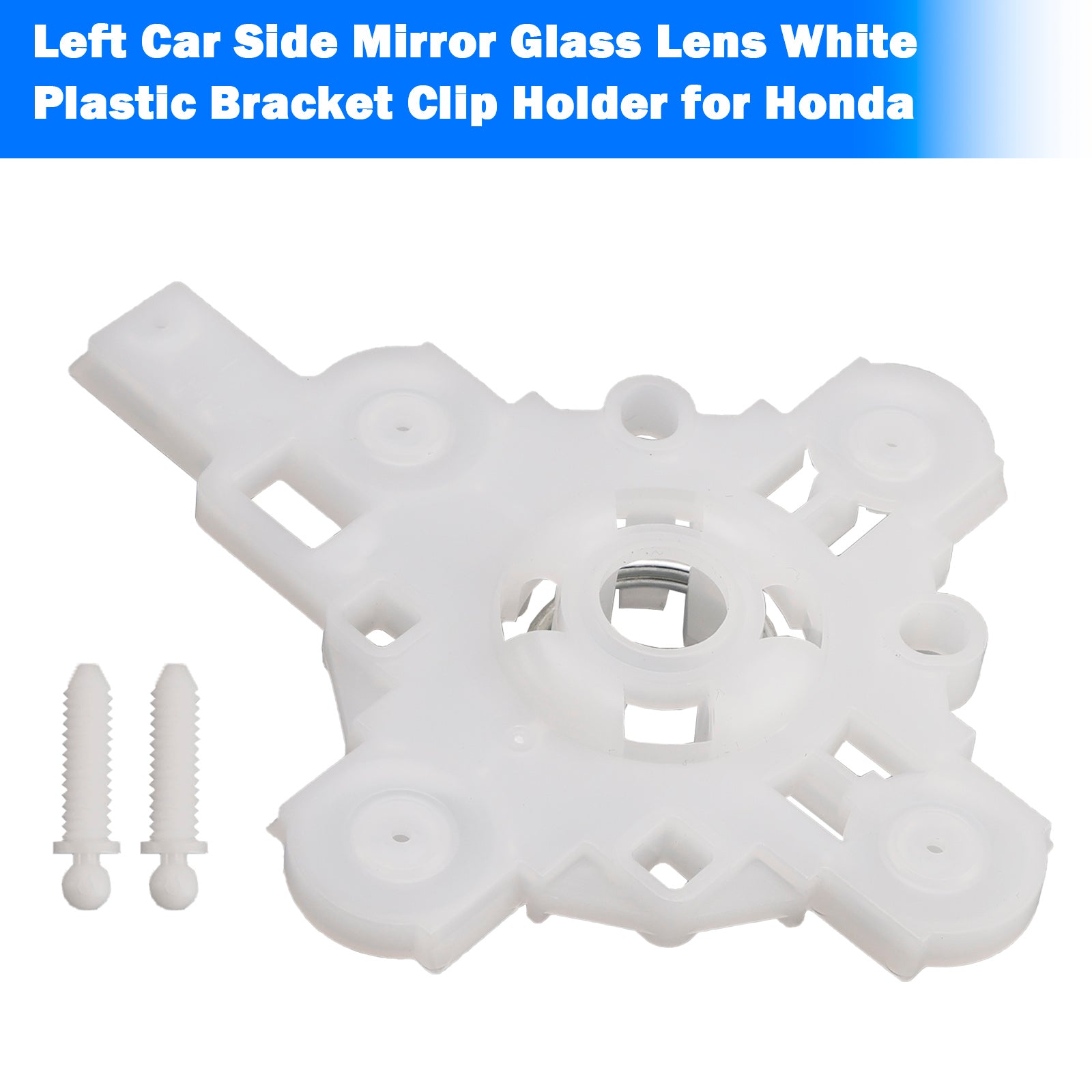 Left Car Side Mirror Glass Lens White Plastic Bracket Clip Holder for Honda