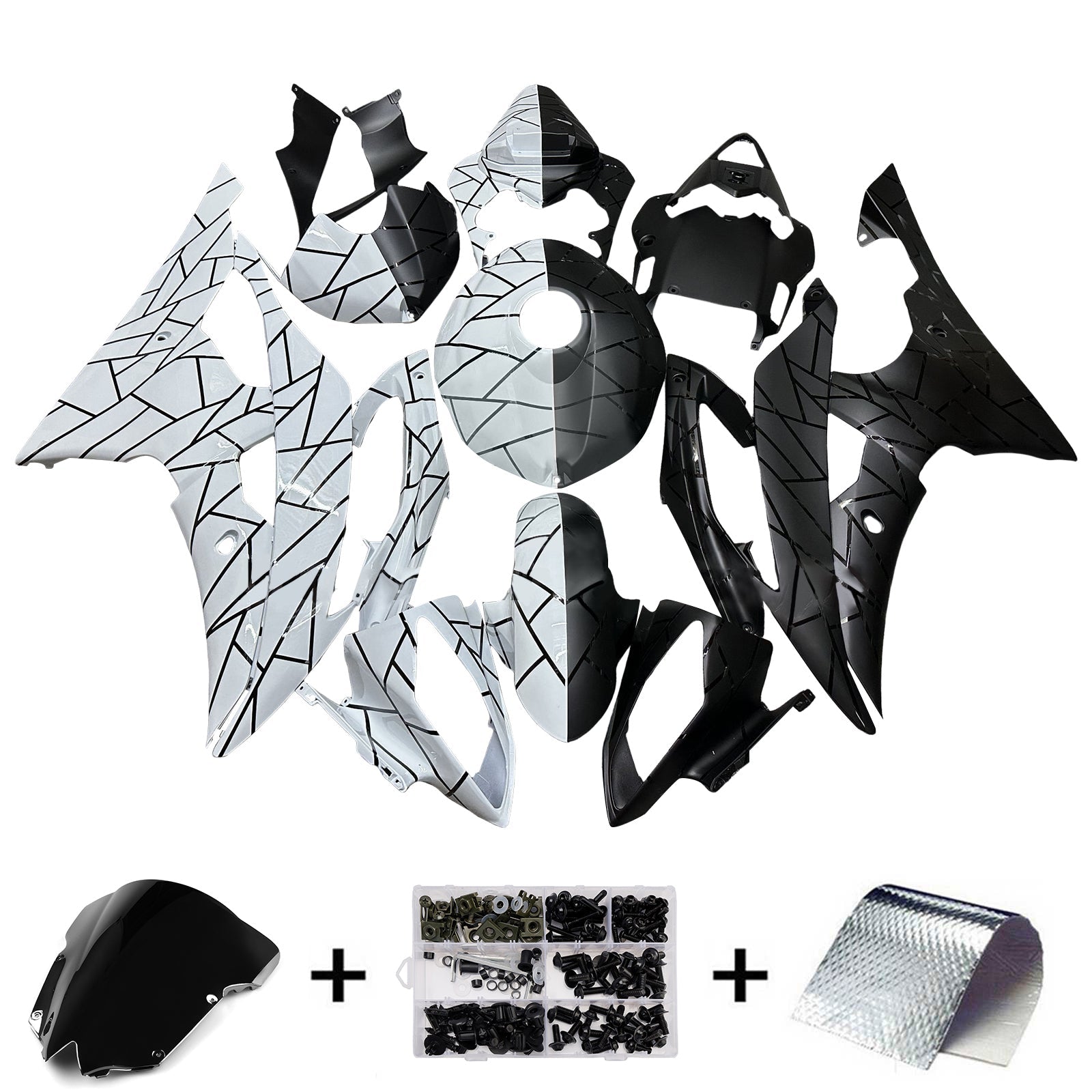 Injection Fairing Kit Bodywork Plastic ABS For Yamaha YZFR6 YZF-R6 2008-2016