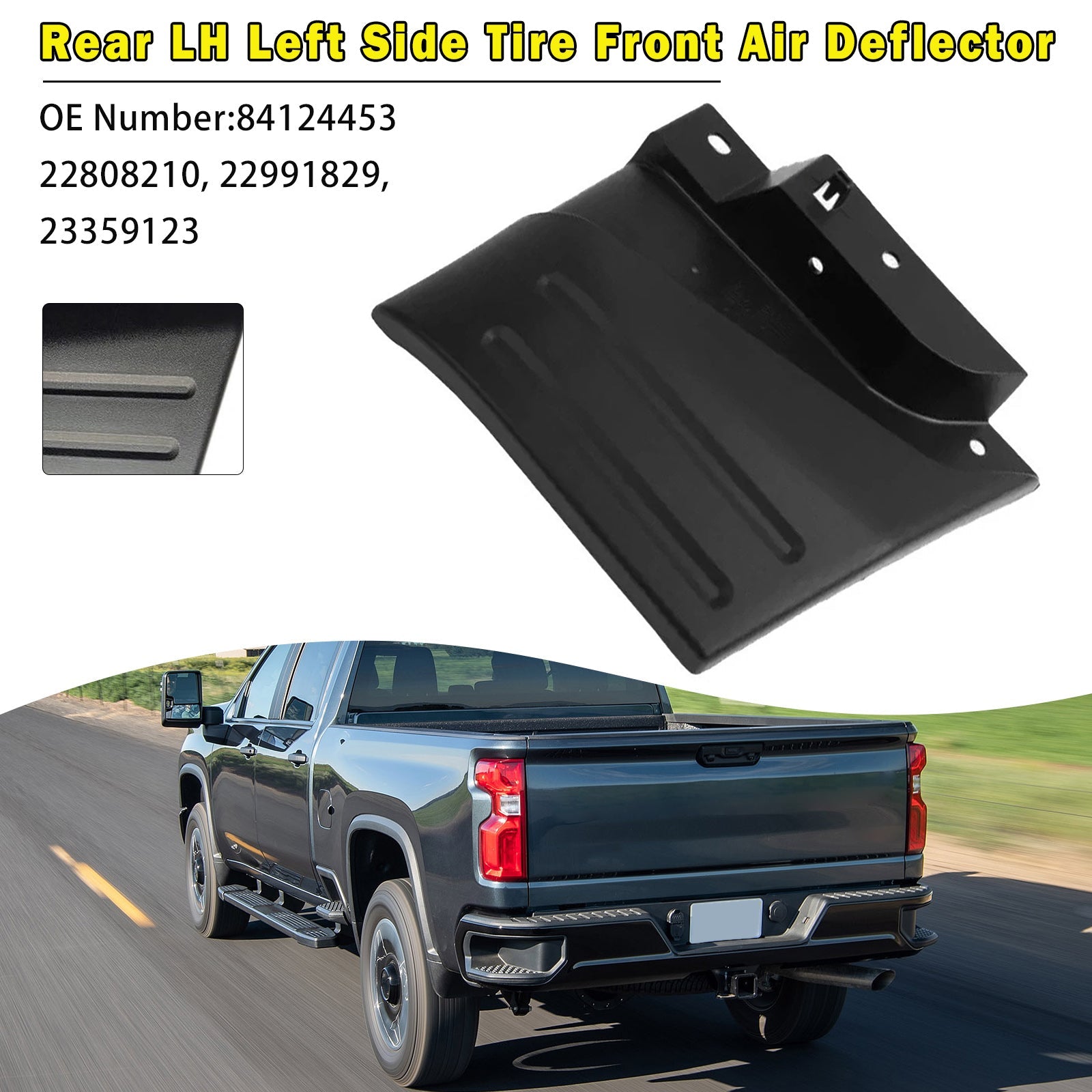 Rear LH Left Side Tire Front Air Deflector For Chevy Silverado LT Pick Up 2014-2020