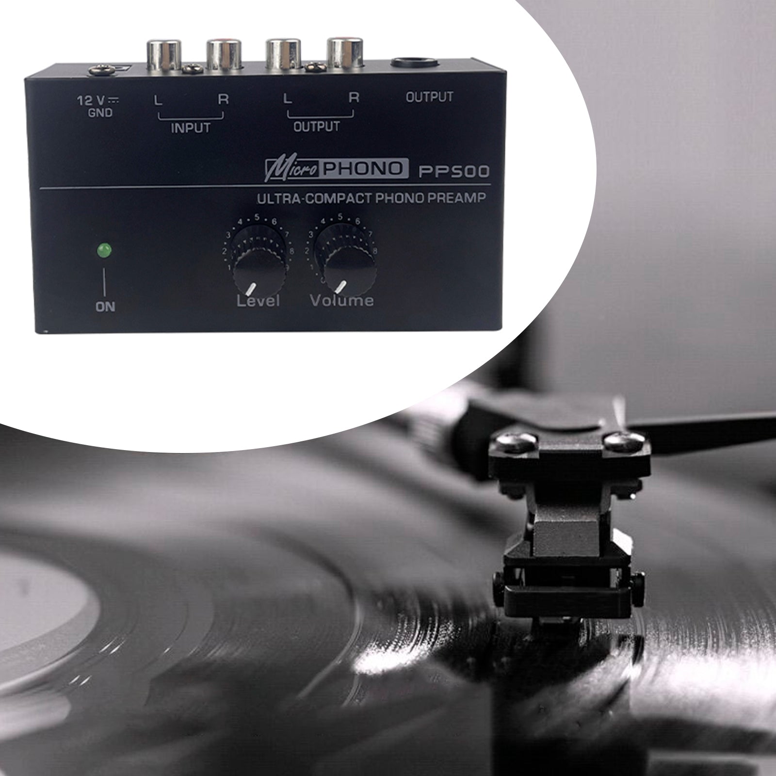 PP500 Phono Preamp Preamplifier 12V Level Volume Control for LP Vinyl Turntable