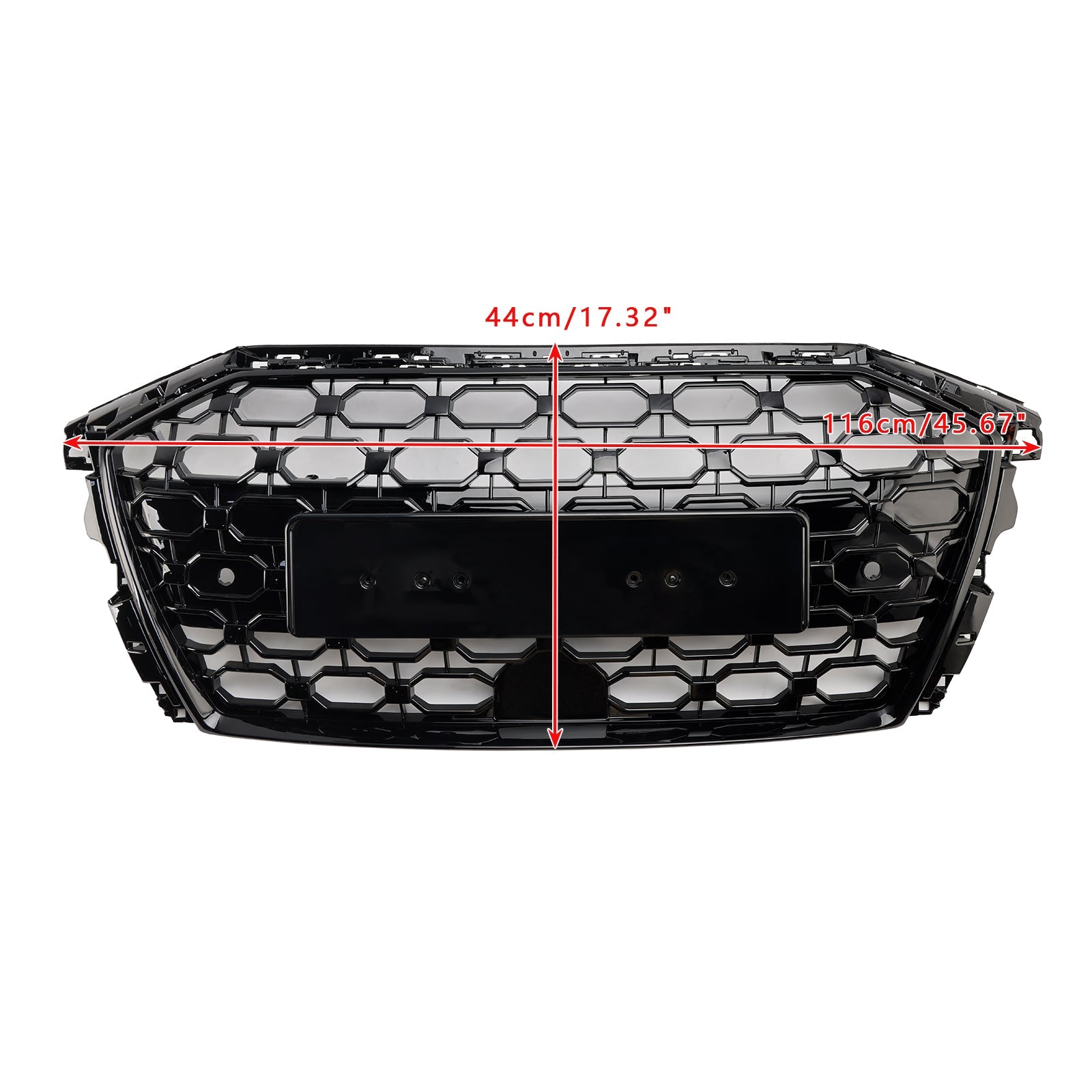 RS3 Style Honeycomb Front Grille Grill Fit Audi A3 S3 2020-2024 Gloss Black