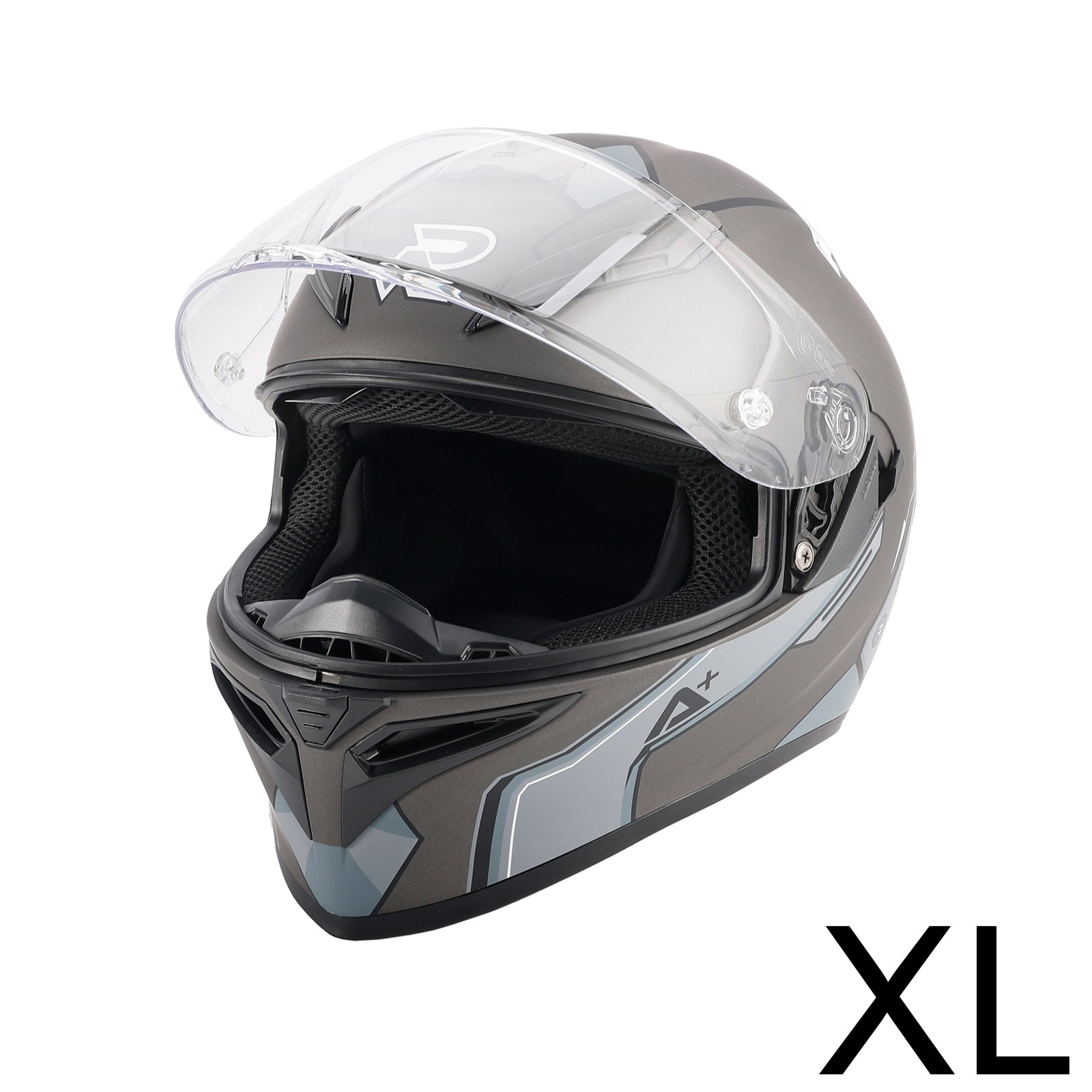 DOT Motorcycle Helmet Adult Street Full Face Gray White