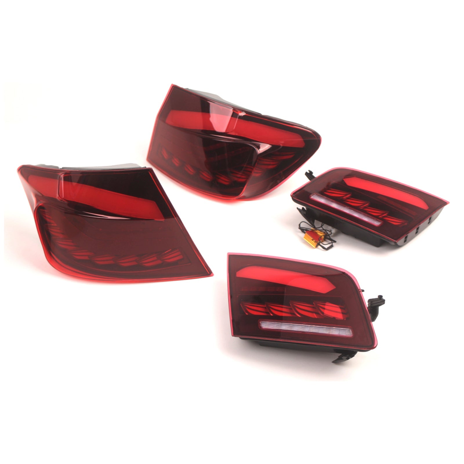 2010-2016 6th Gen 5-Series F10 F18 M5 L&R Red LED Tail Lights Rear Lamp Assembly