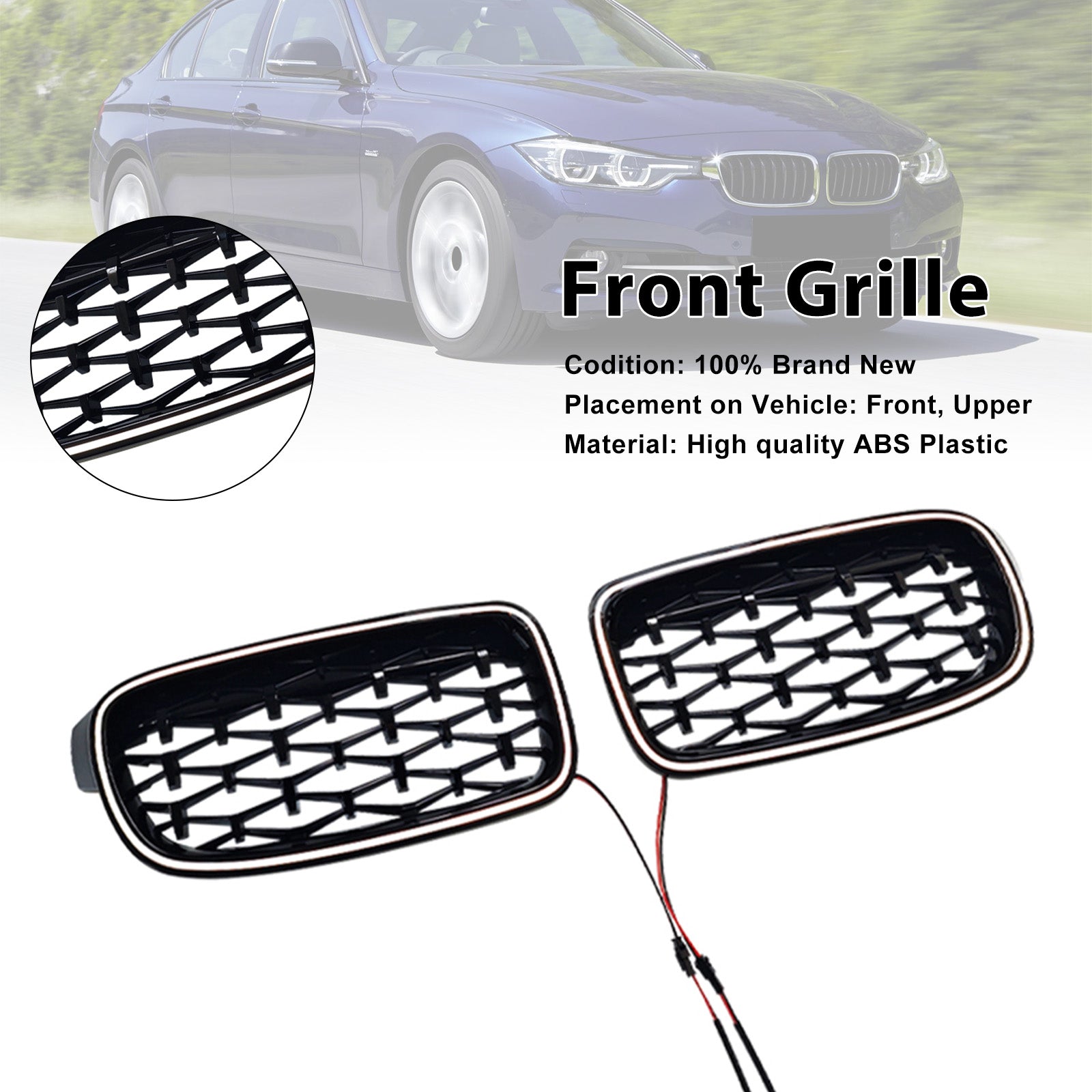 2012-2019 For BMW 3-Series F35 Diamond Front Kidney Grille Grill 51137260497