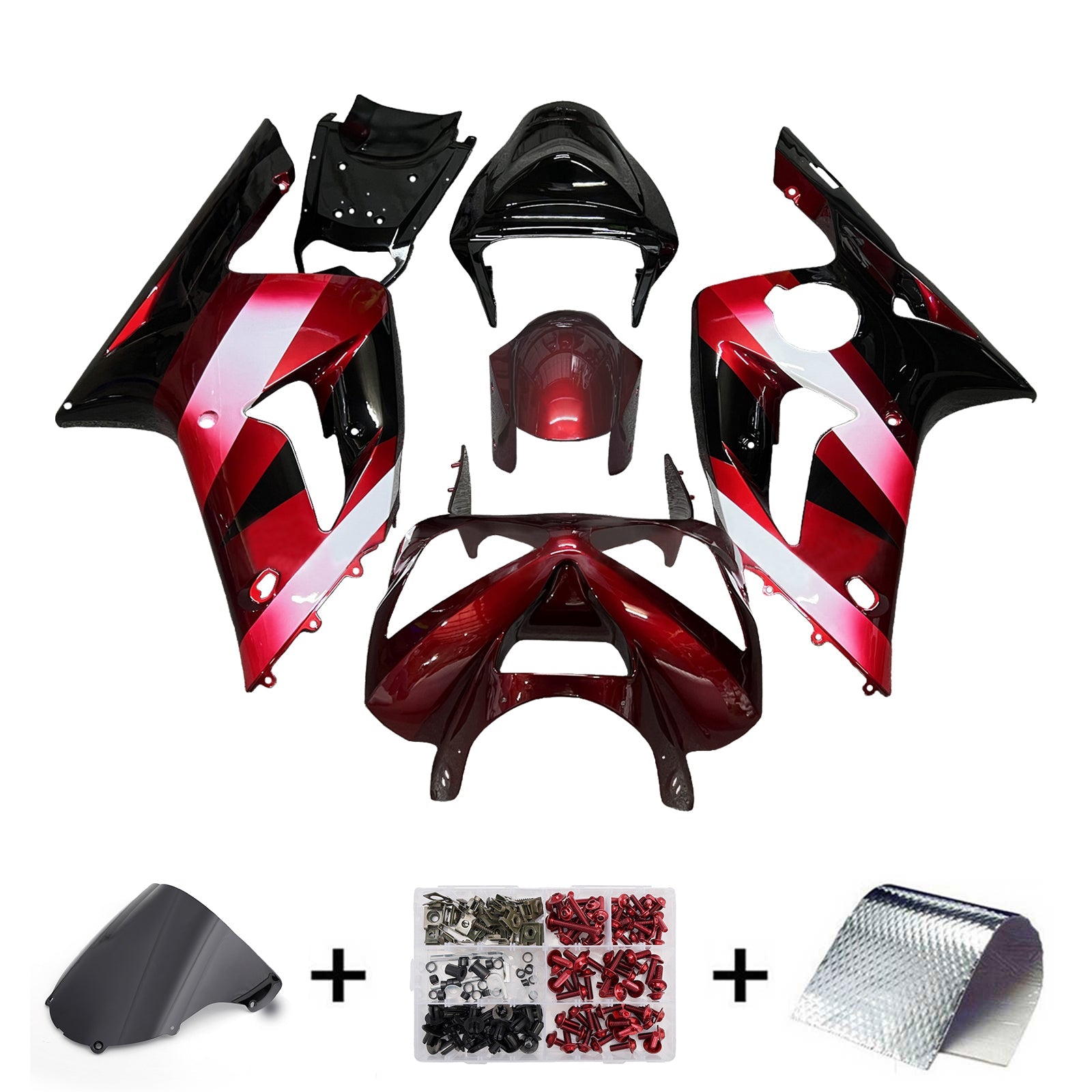 Injection Fairing Kit Bodywork Plastic ABS fit For Kawasaki ZX6R 636 2003-2004