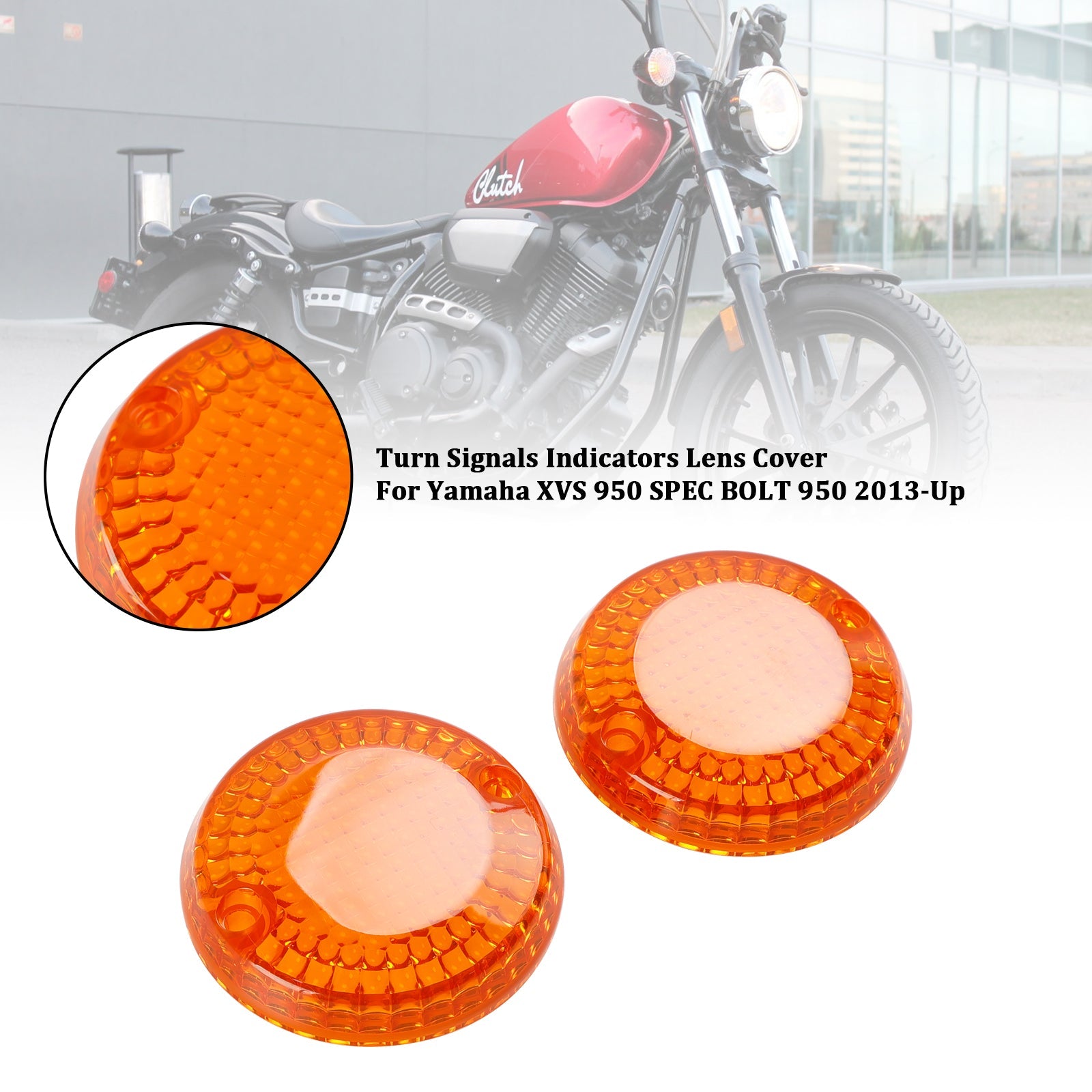 Front/Rear Turn Signals Lens Cover For Yamaha XVS 950 SPEC BOLT 2013-up