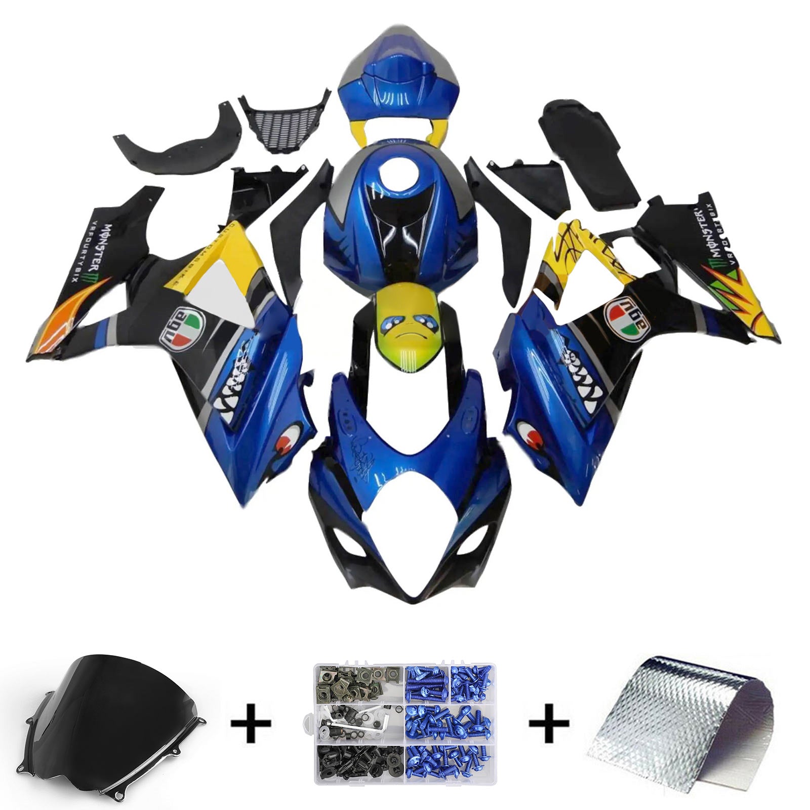 Amotopart Suzuki GSXR1000 2007-2008 K7 Fairing Kit Bodywork Plastic ABS