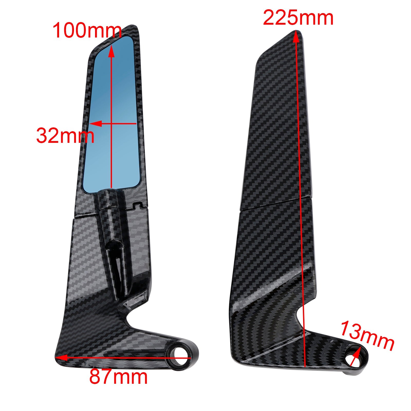 Rearview Winglet Mirrors For Aprilia Tuono 660 Tuono V4 1100 RR Factory 15-25