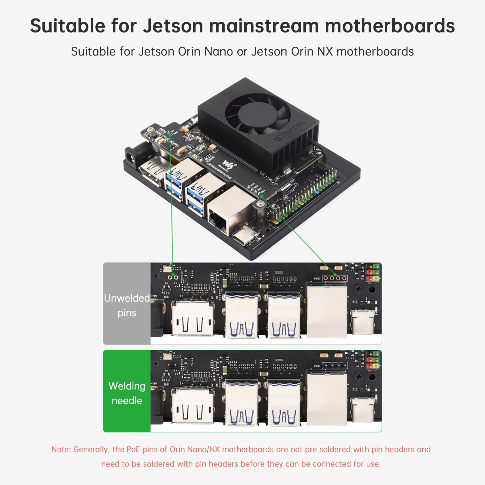 Jetson Orin Nano/NX Ethernet POE Power Supply Expansion Board Support 802.3af/at