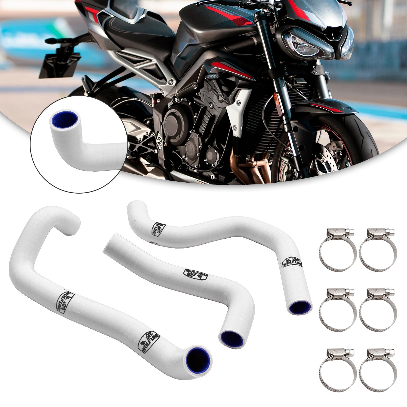 Silicone Radiator coolant Hose kit For Street Triple 765 R RS 2020-2022