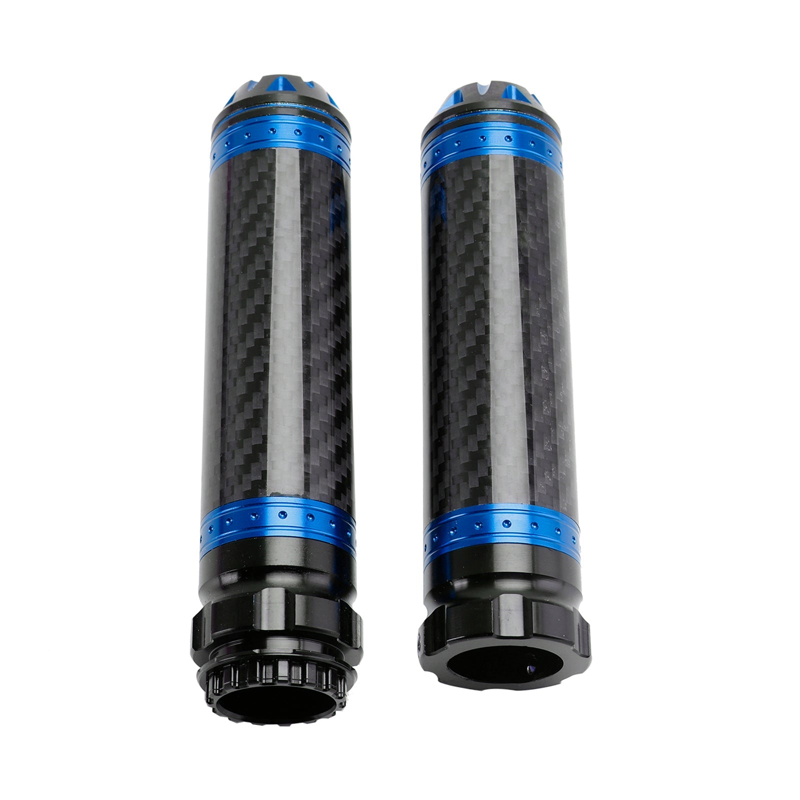 7/8"/22Mm Motorcycle Handle Bar Hand Grips Carbon Universal Green For Motorcycle Silver