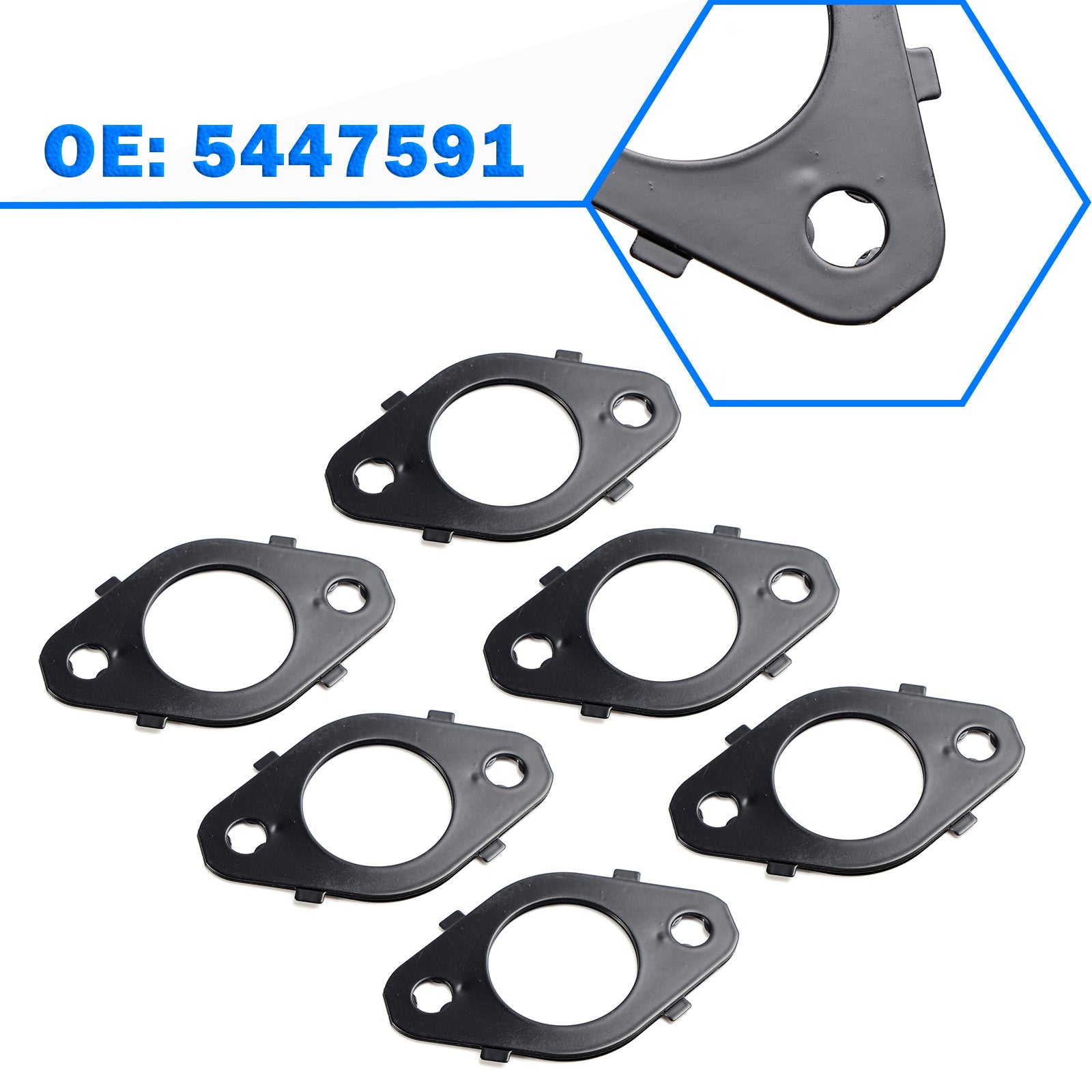 6x 5447591 Exhaust Manifold Gaskets for Dodge Cummins 5.9L 6.7L 24V 98-15