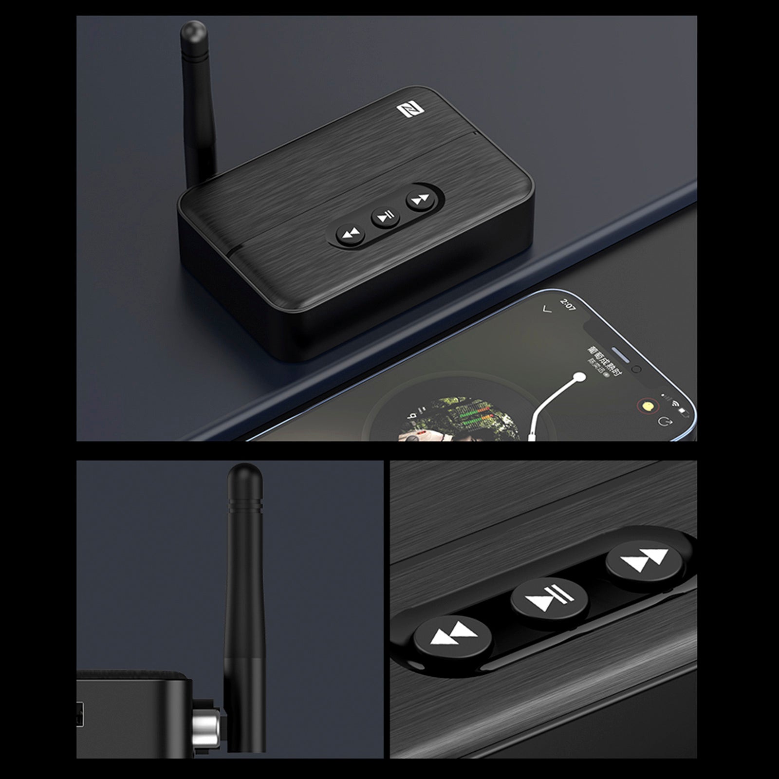 NFC Bluetooth 5.4 Audio Receiver AUX/RCA Amplifier USB Flash Drive to Play Music