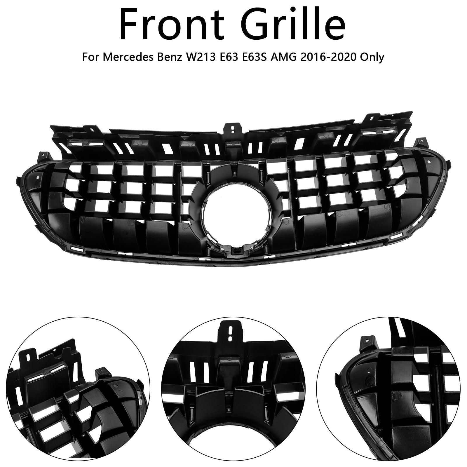 Front Bumper Grille Grill Fit Mercedes Benz W213 E63 E63S AMG 2016-2020 Only