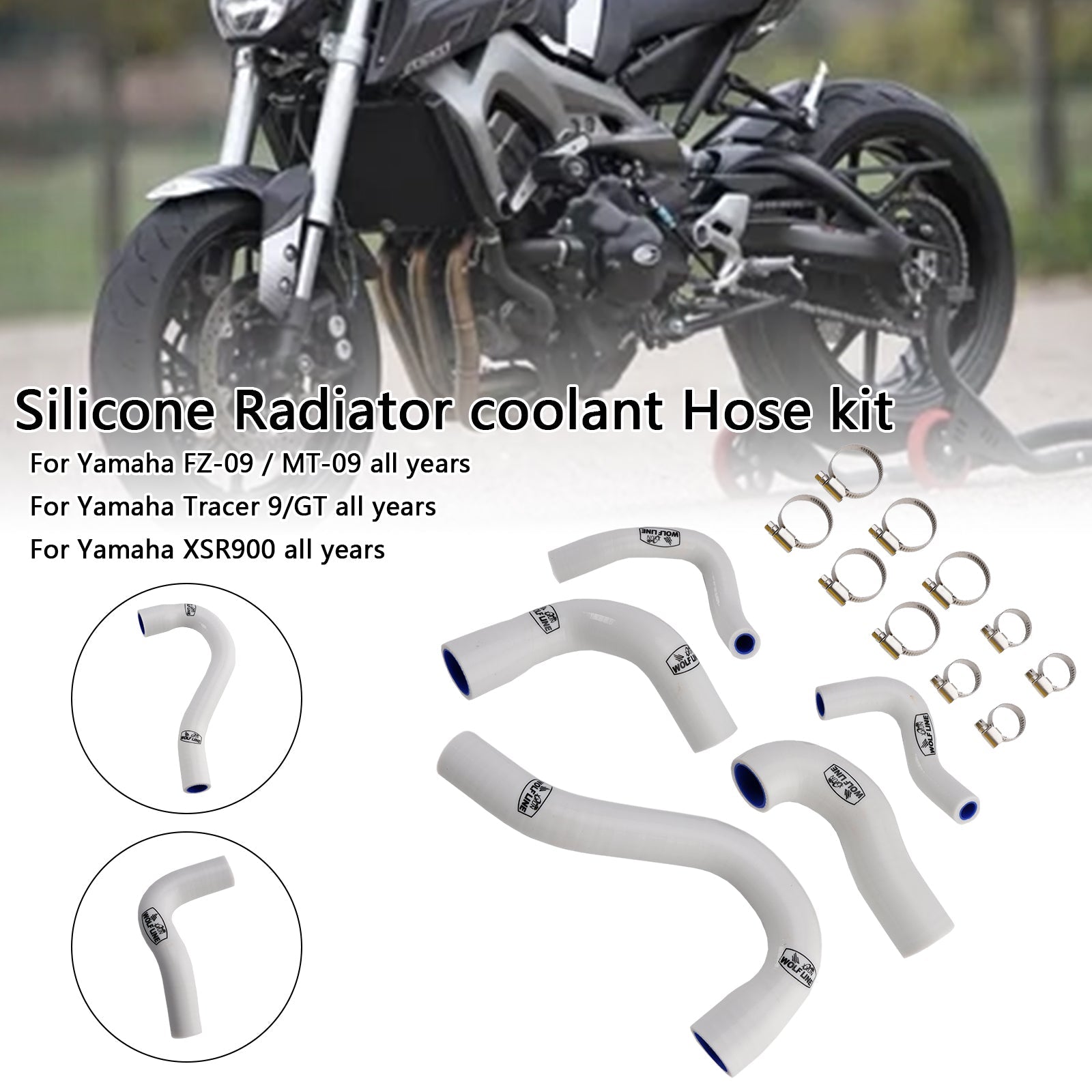 Silicone Radiator coolant Hose For Yamaha MT-09 XSR900 Tracer 9/GT all years