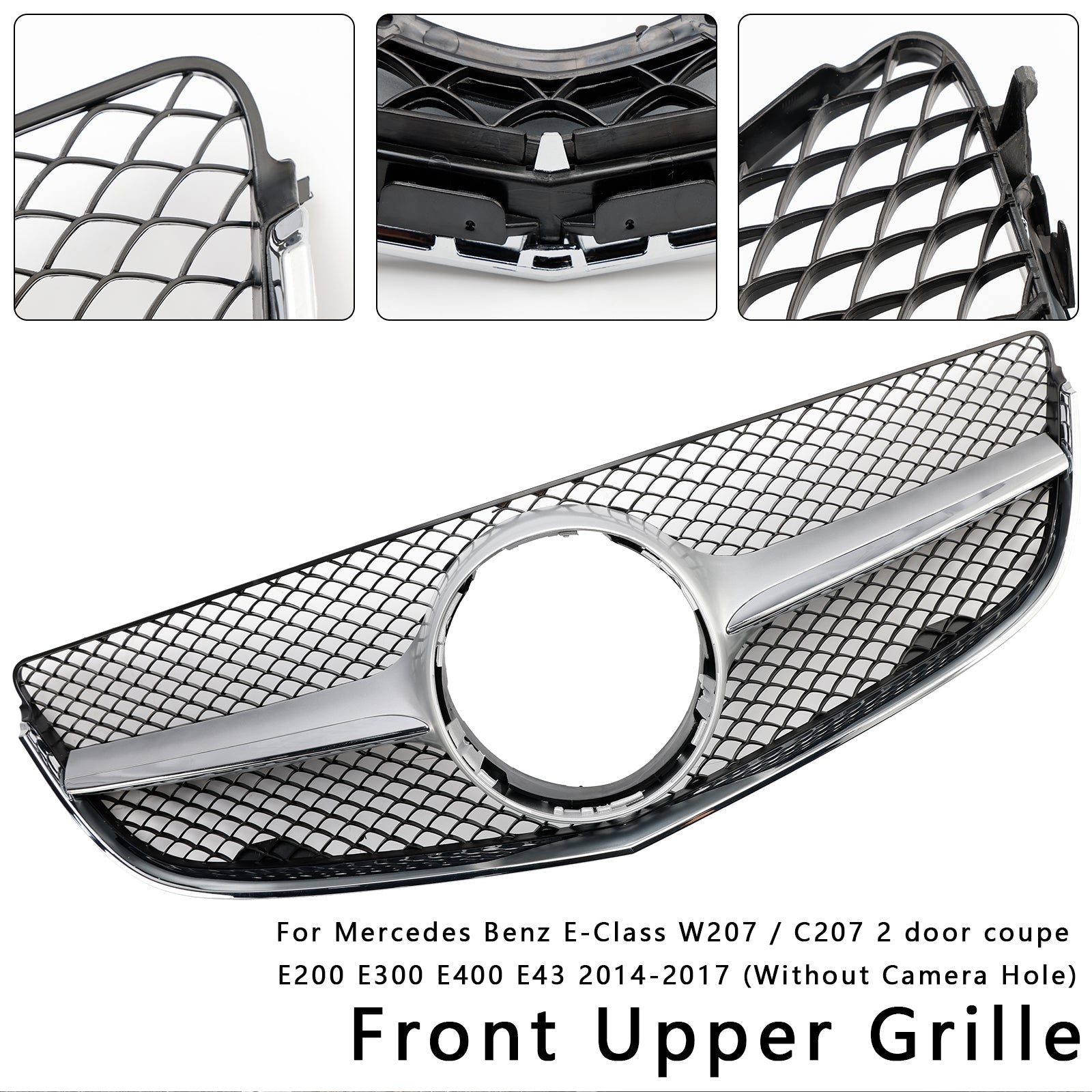 Front Bumper Grill Grille Fit Mercedes Benz E-CLASS W207 Coupe 2014-2017