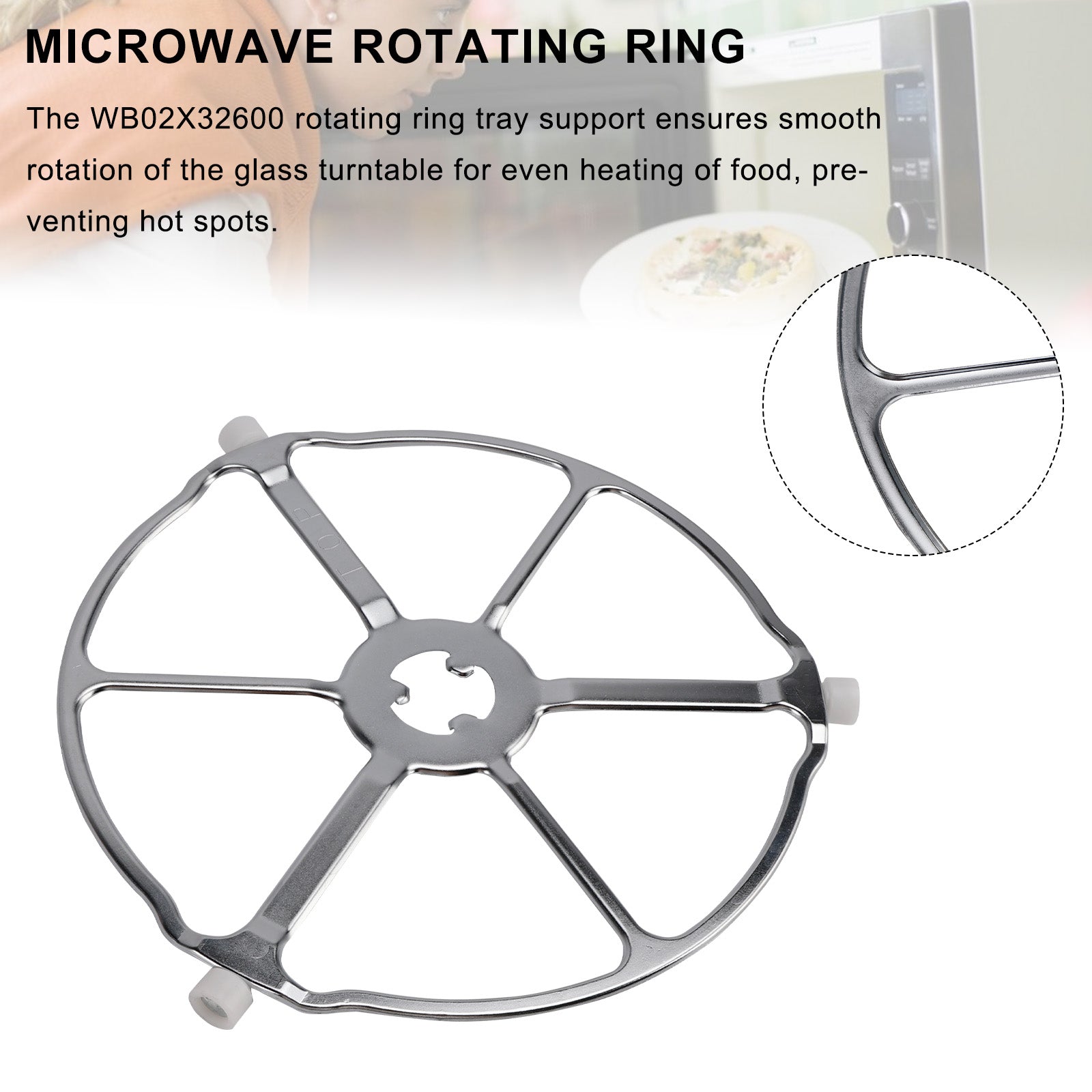 GE Microwave Oven ROLLER RING TRAY SUPPORT WB02X32600 WB06X10651
