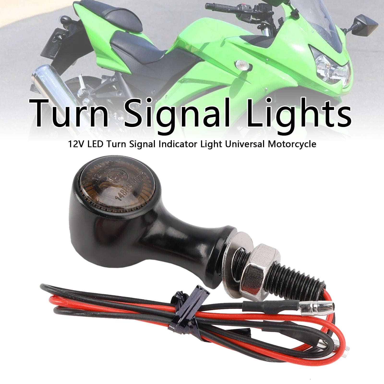 12V LED Turn Signal Indicator Light 8mm Universal Motorcycle For Suzuki