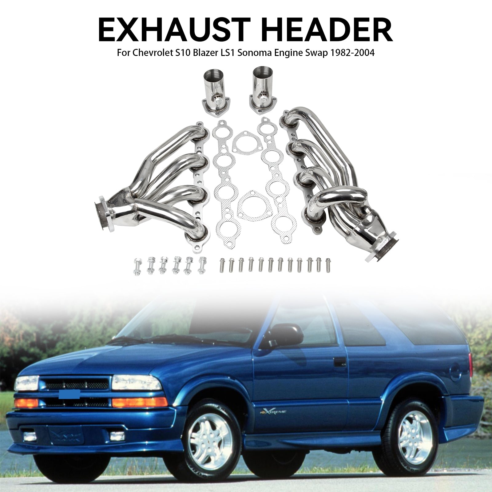 Manifold Headers Fit Chevrolet S10 Blazer LS1 Sonoma Swap Engine 1982-2004