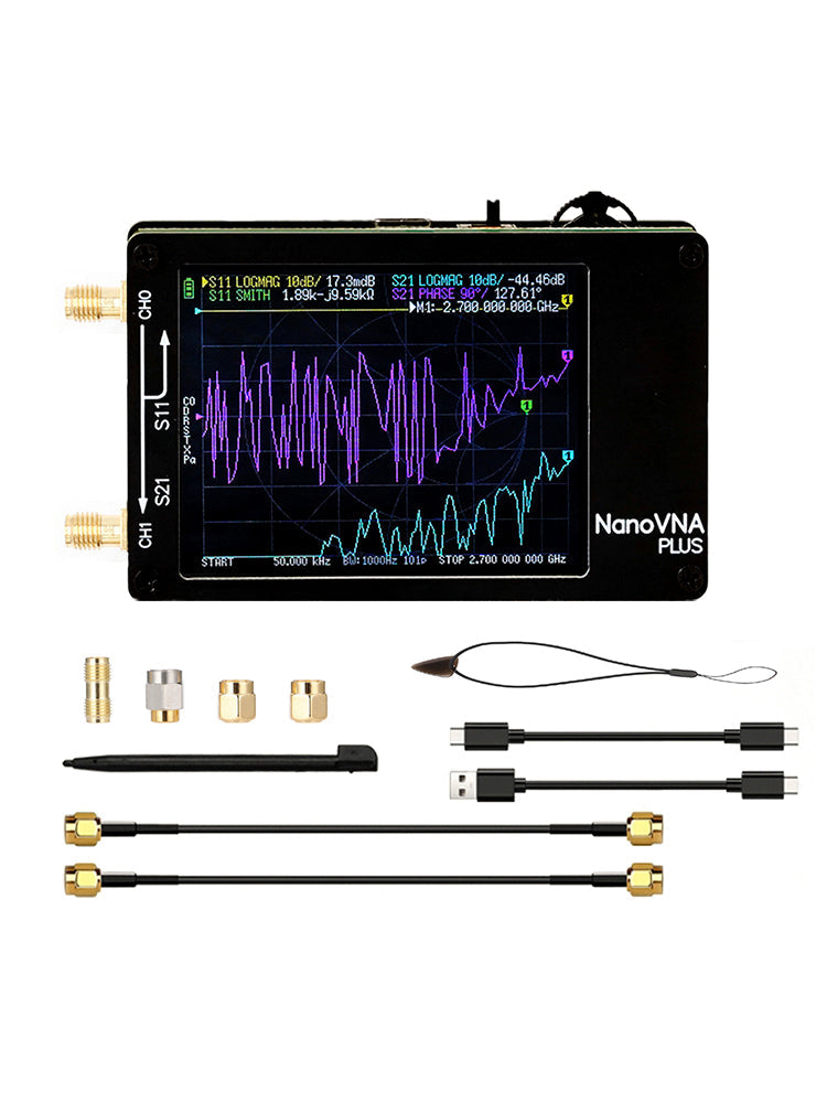 2.8Inch Upgraded NanoVNA Plus 50kHz-2.7GHz Handheld Vector Network Analyzer