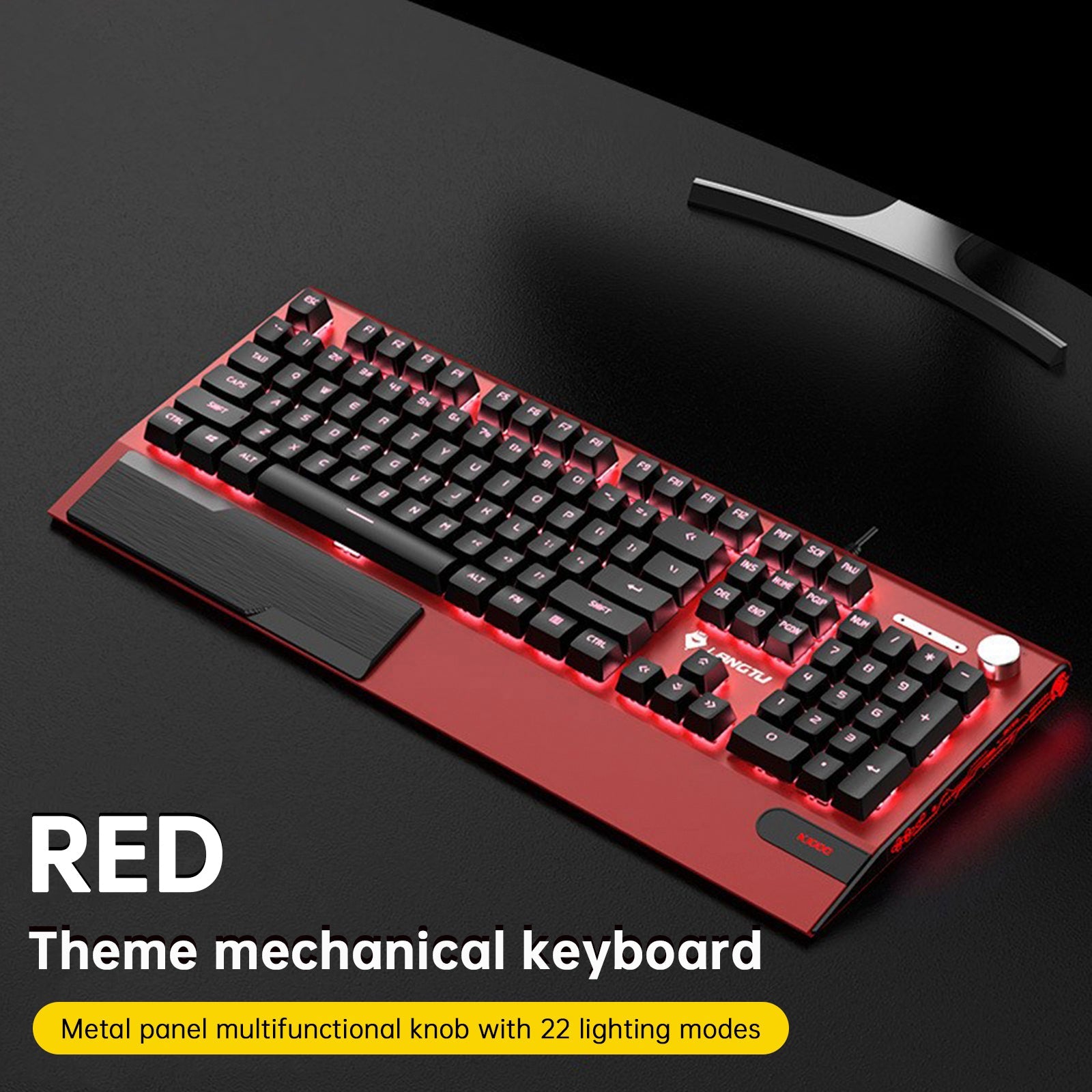 K1000 Mechanical Keyboard Wired 104key Red Switches for PC Chroma RGB Wrist Rest