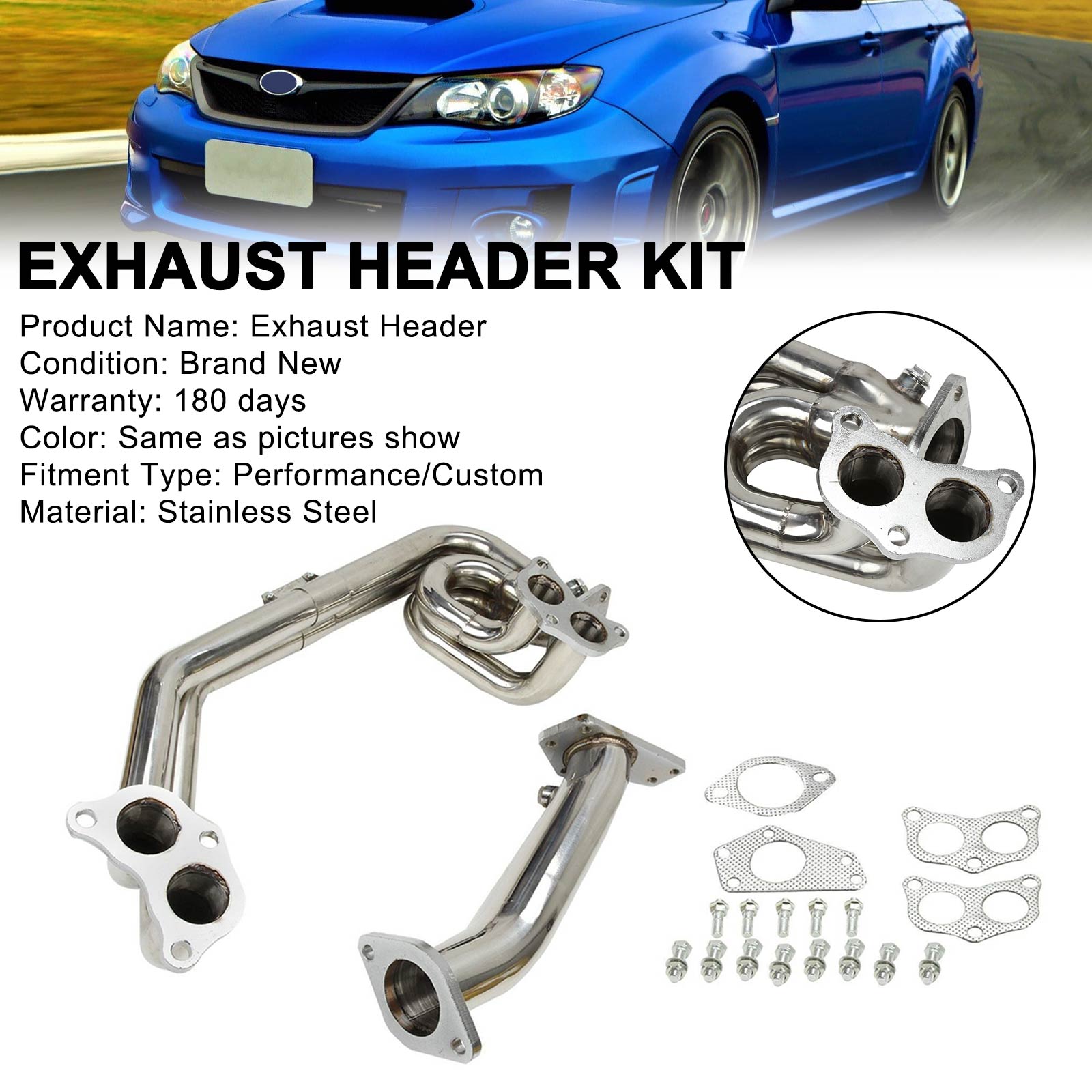 Exhaust Manifold Fit Subaru Impreza WRX STi GE/GH/GR/GV 2.0L 2.5L 2008-2014
